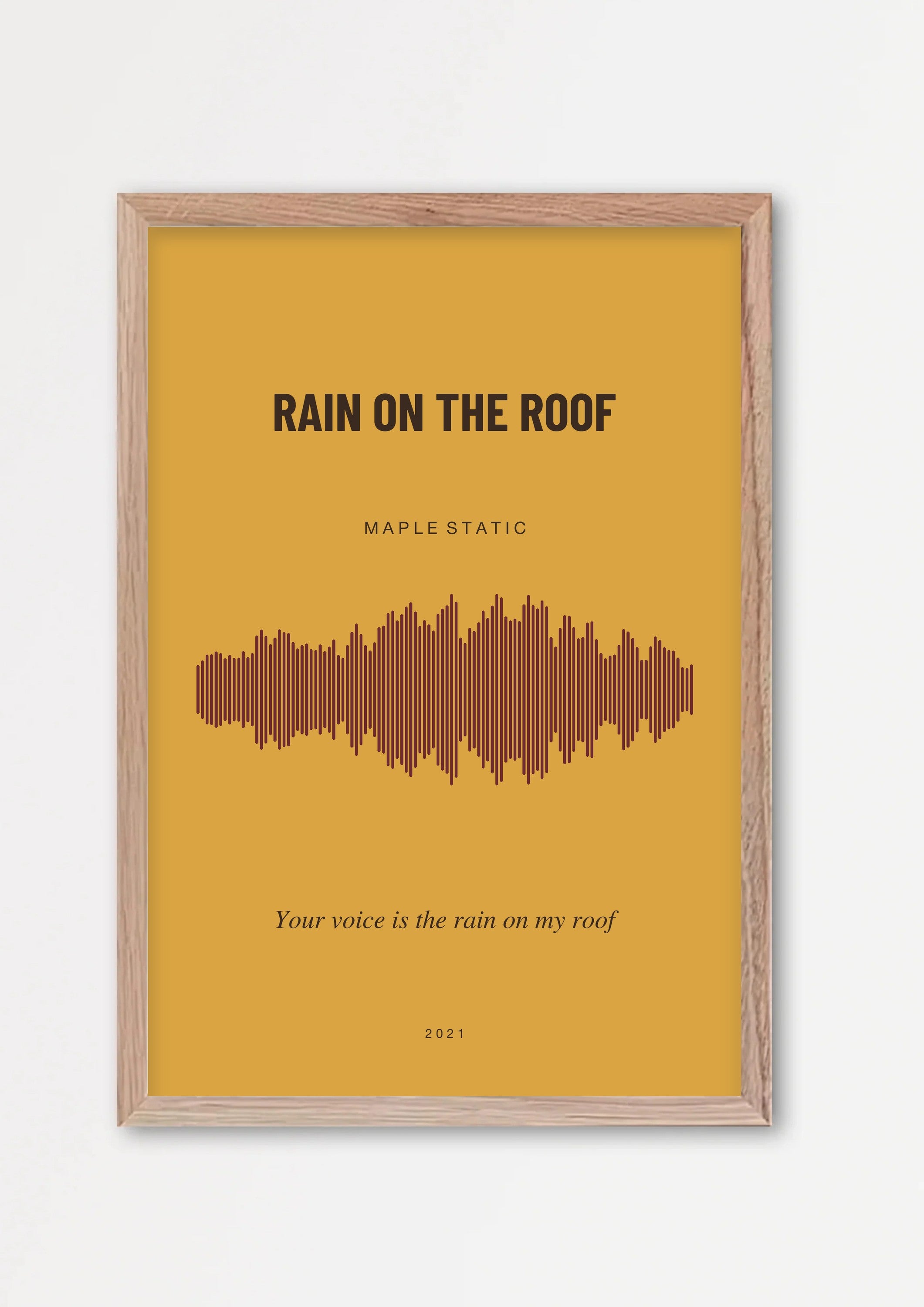 Herbst Soundwave Poster 1 – Echtholzrahmen Natur