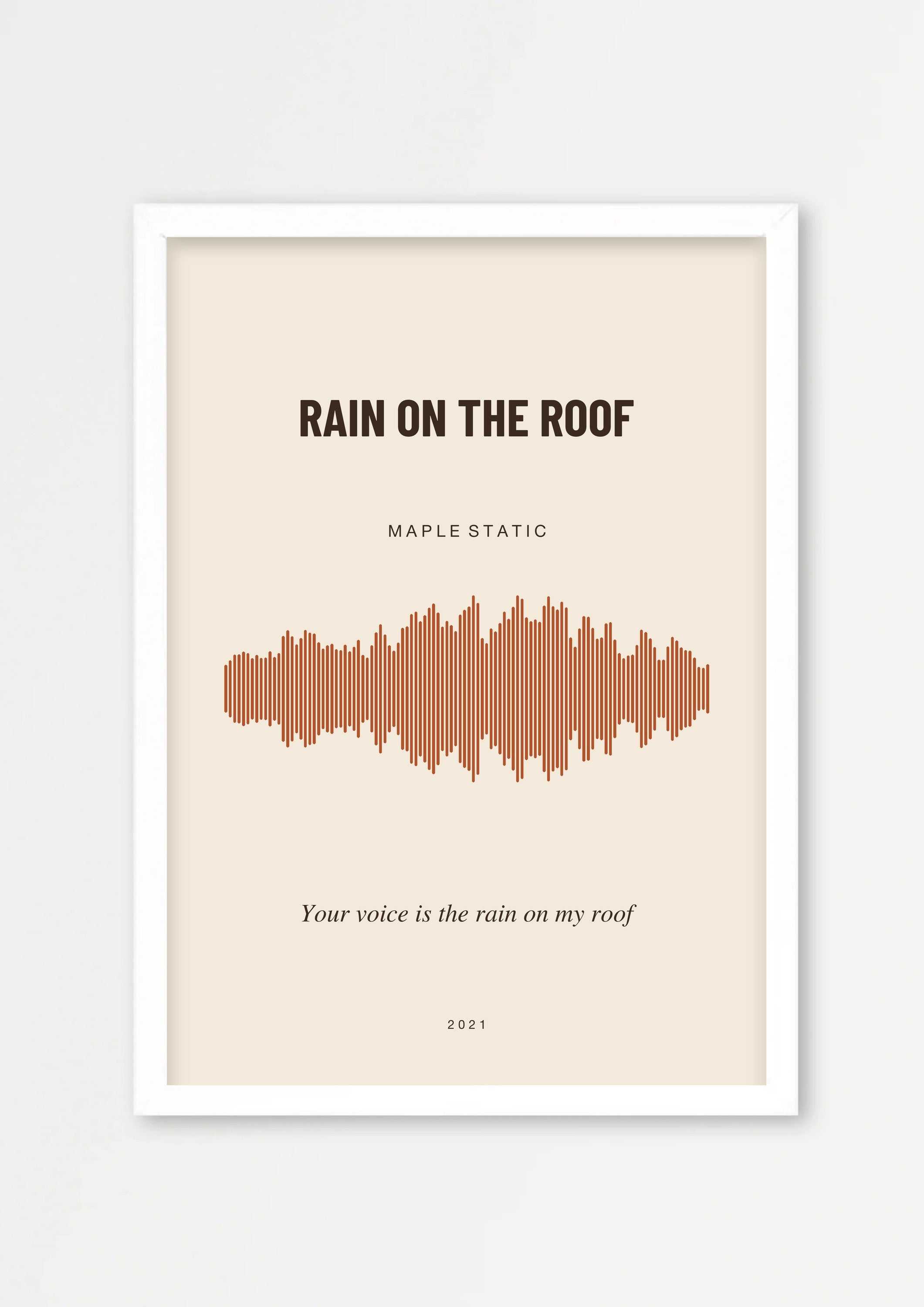 Herbst Soundwave Poster 1 – Echtholzrahmen Weiß