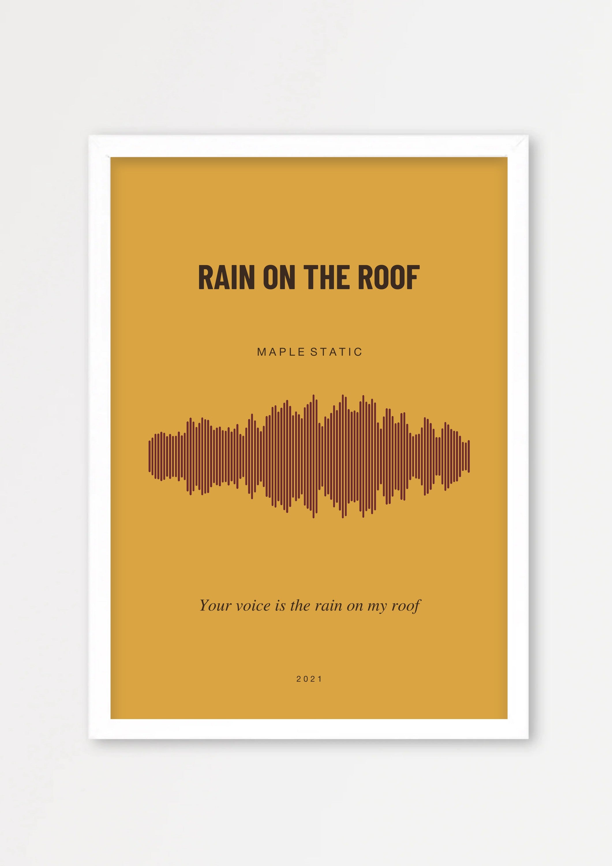 Herbst Soundwave Poster 1 – Echtholzrahmen Weiß