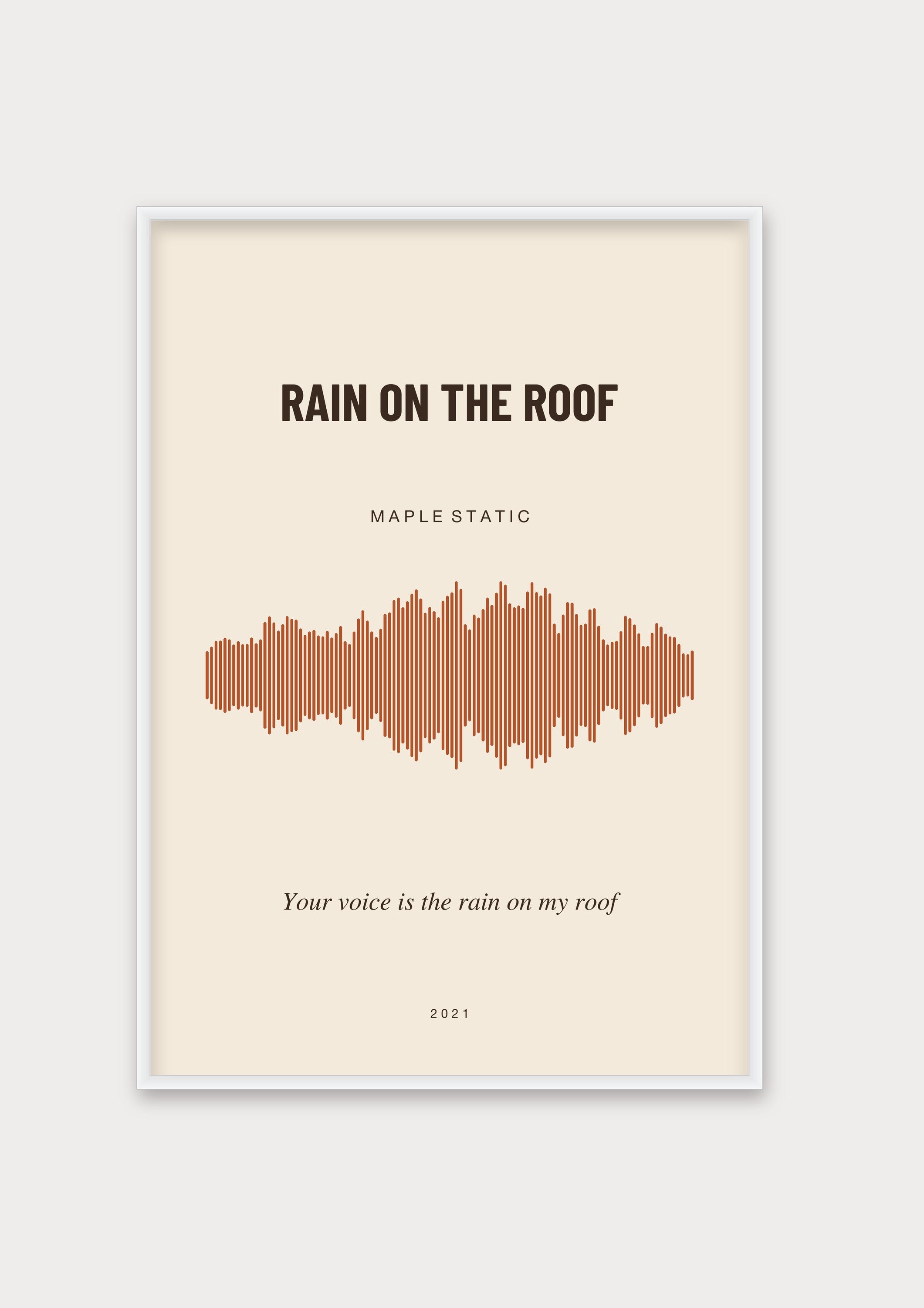 Herbst Soundwave Poster 1 – Aluminiumrahmen Weiß