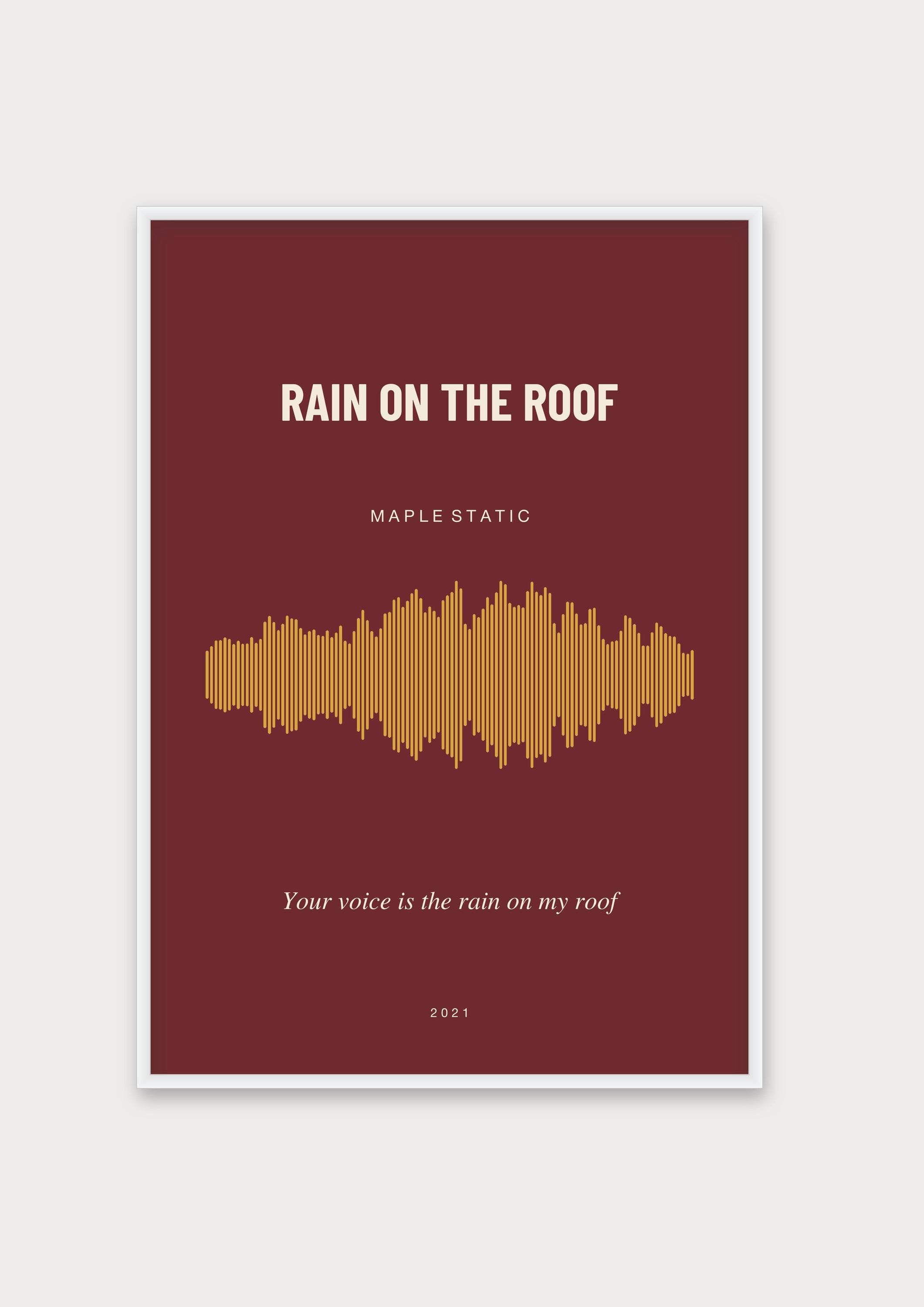 Herbst Soundwave Poster 1 – Aluminiumrahmen Weiß