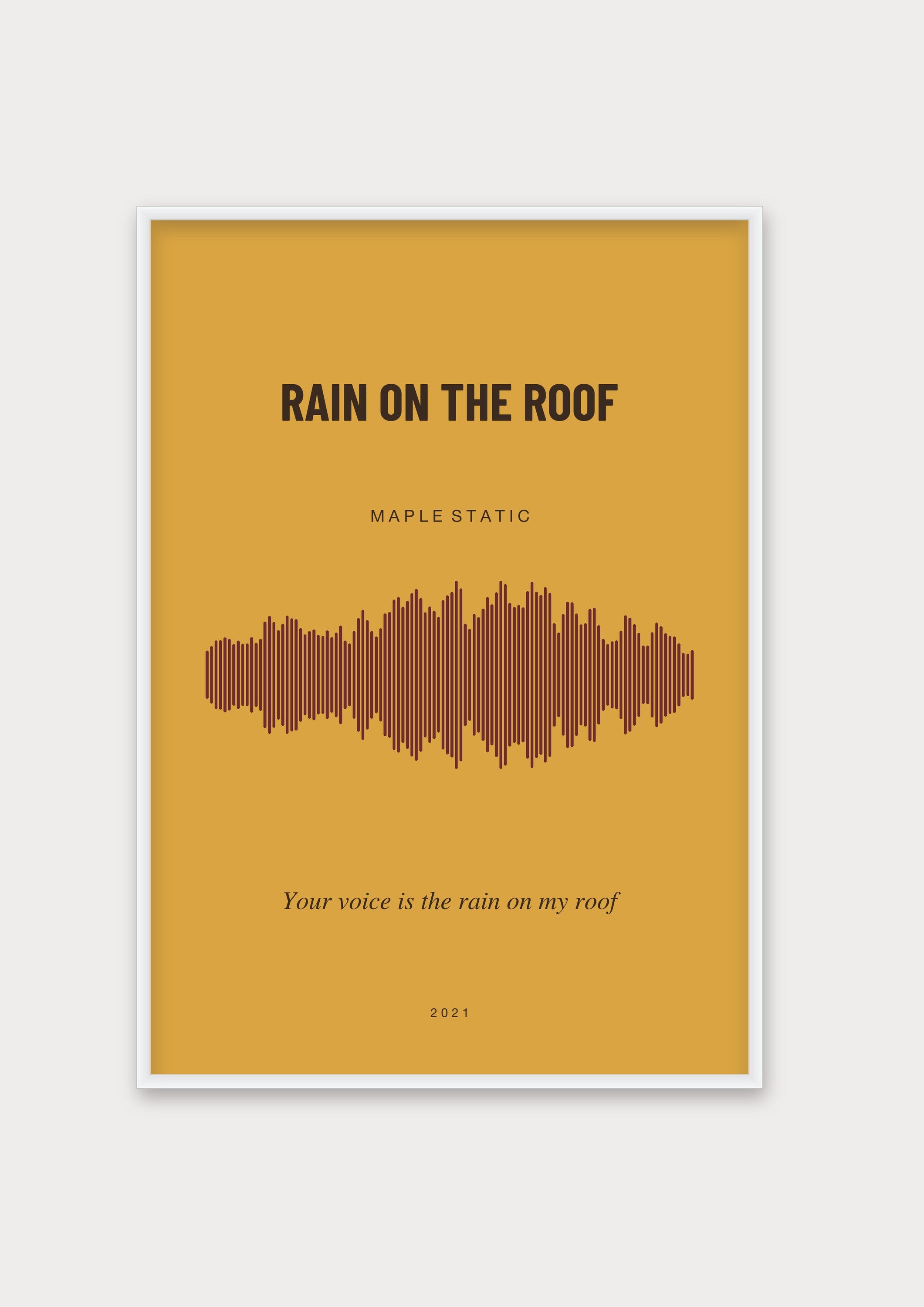 Herbst Soundwave Poster 1 – Aluminiumrahmen Weiß