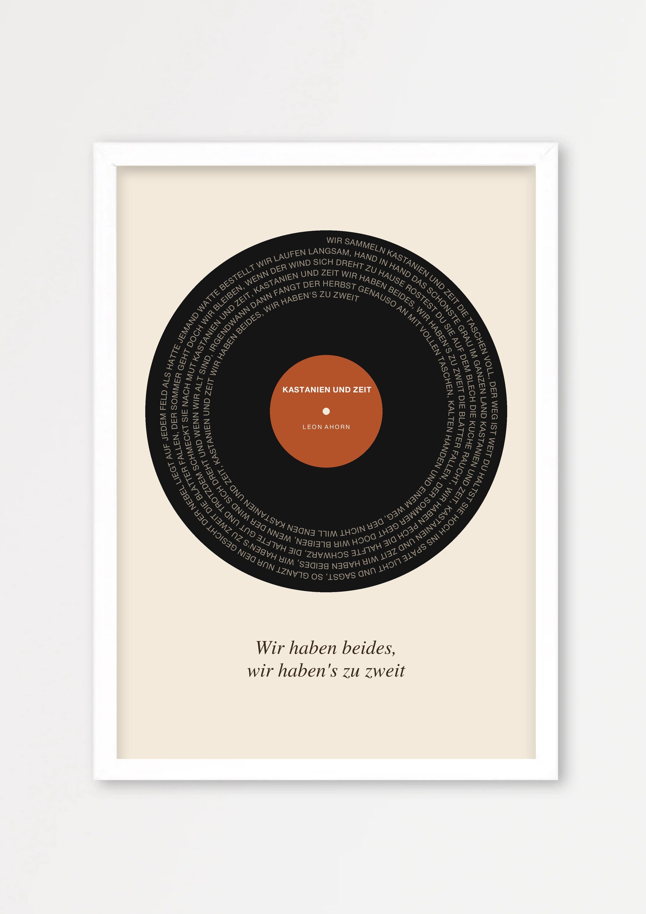 Herbst Vinyl Poster 1 – Echtholzrahmen Weiß