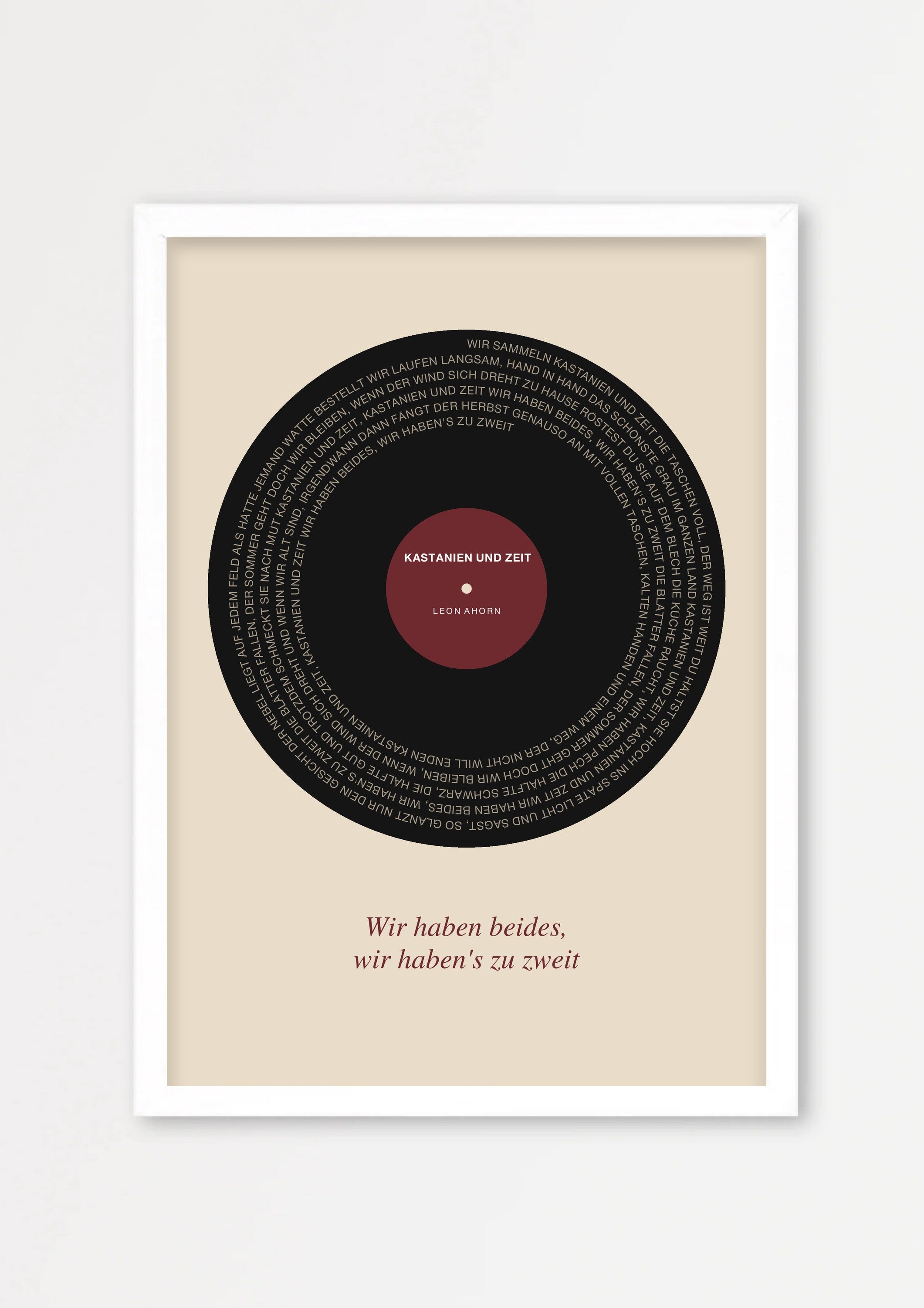 Herbst Vinyl Poster 1 – Echtholzrahmen Weiß