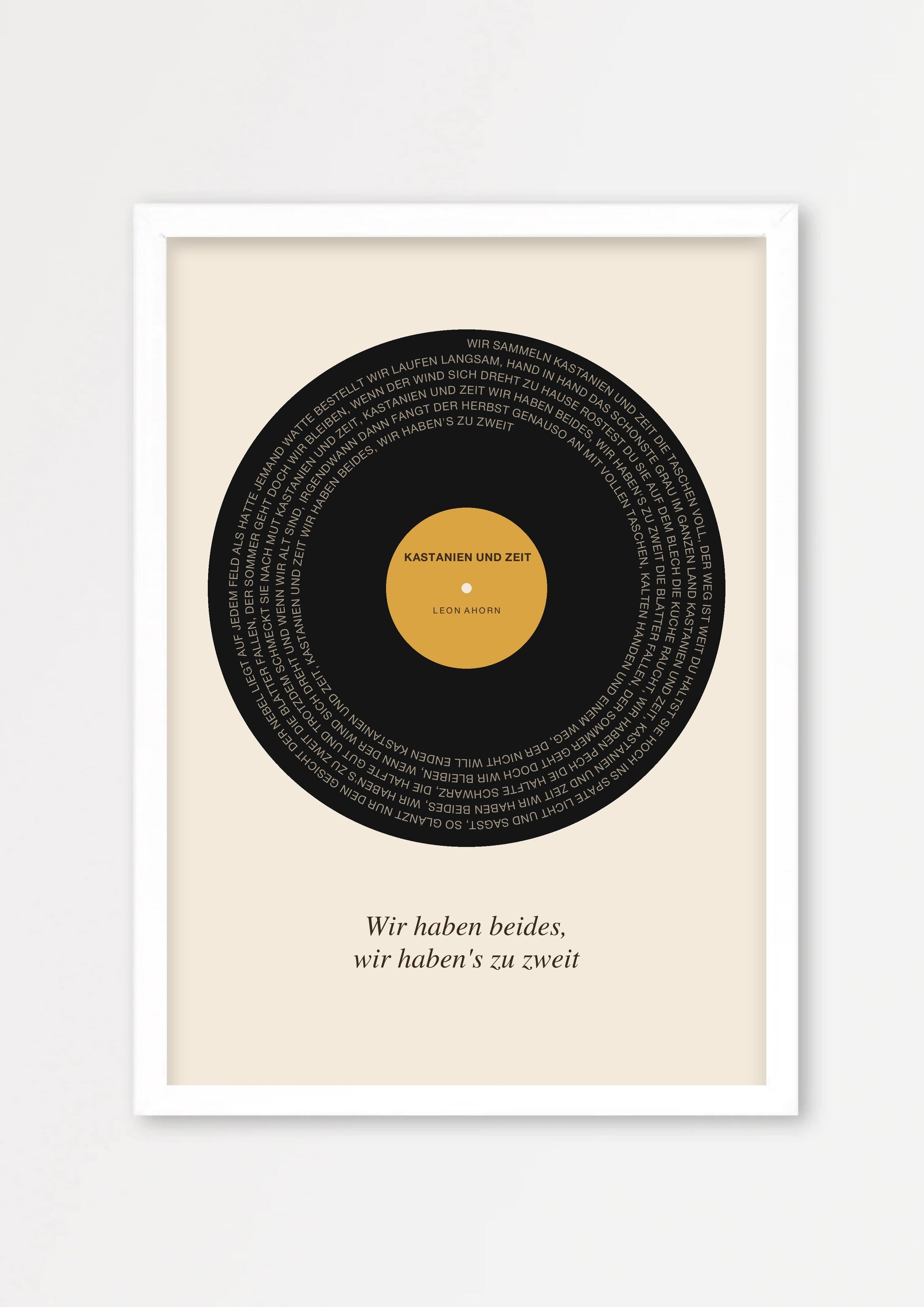 Herbst Vinyl Poster 1 – Echtholzrahmen Weiß