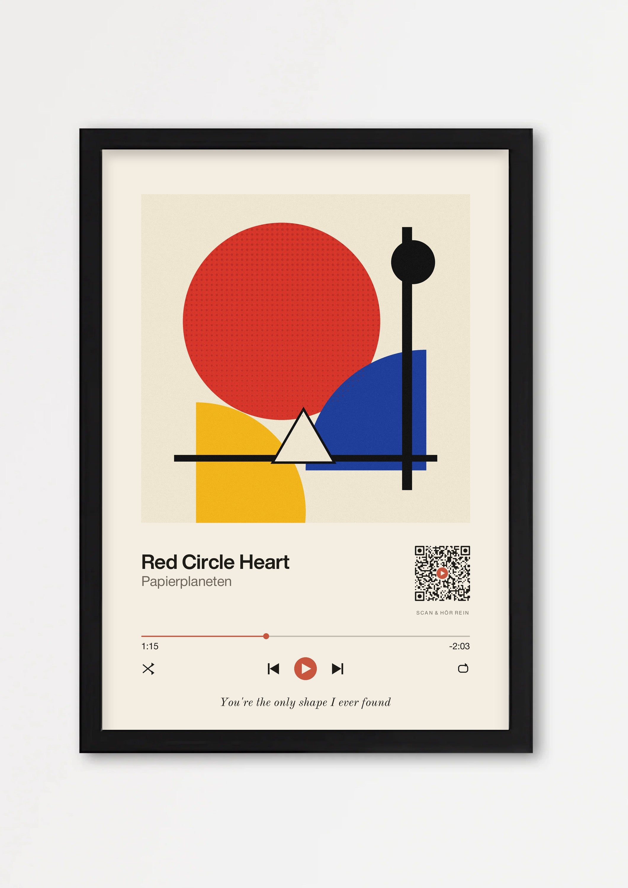 Song Player Poster 1 – Echtholzrahmen Schwarz