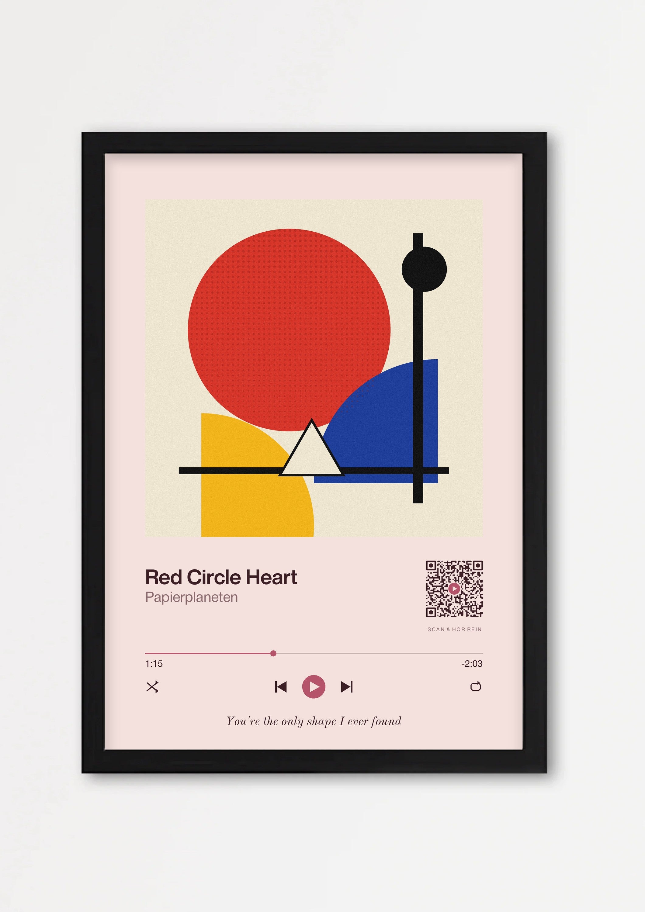 Song Player Poster 1 – Echtholzrahmen Schwarz