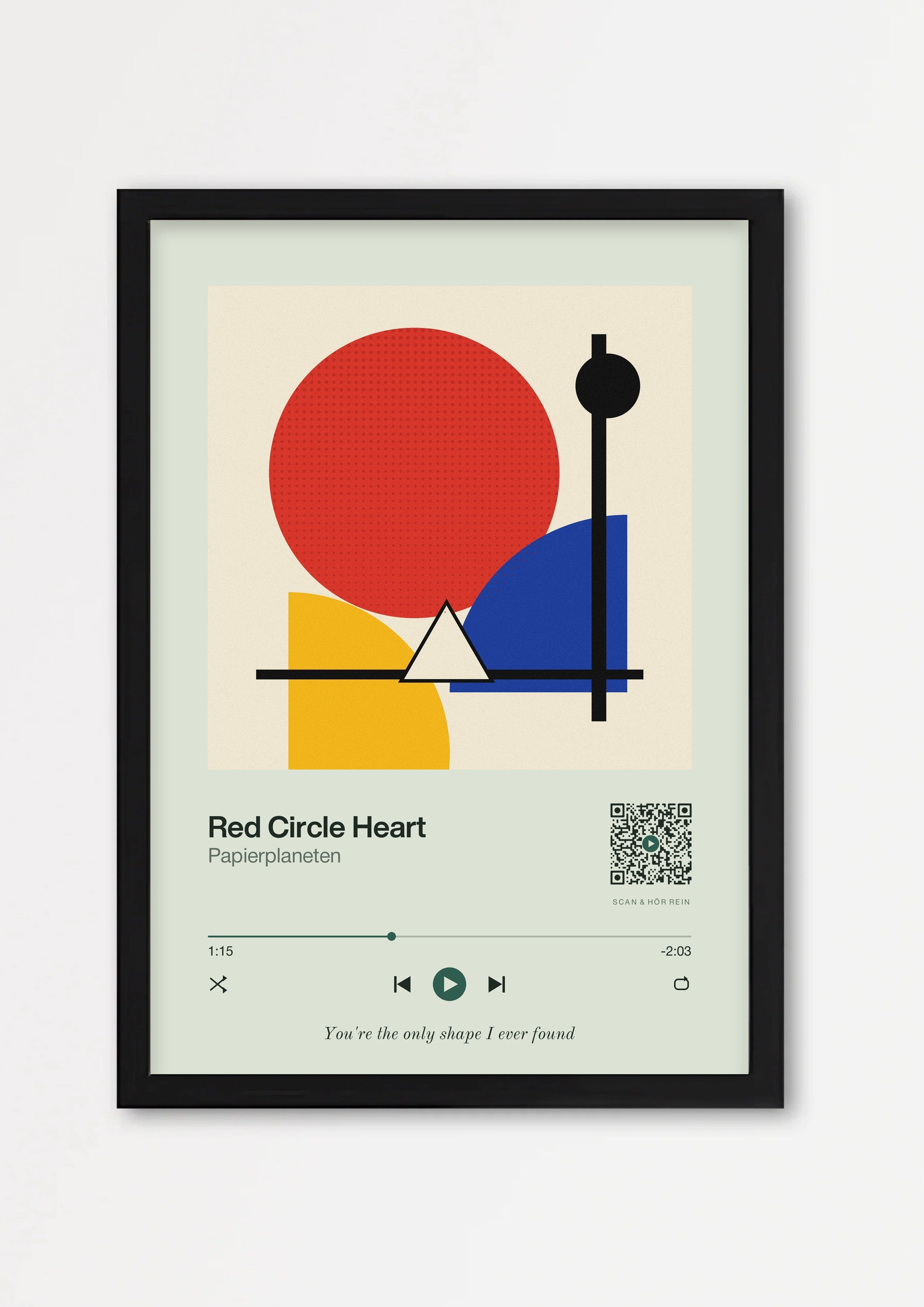 Song Player Poster 1 – Echtholzrahmen Schwarz