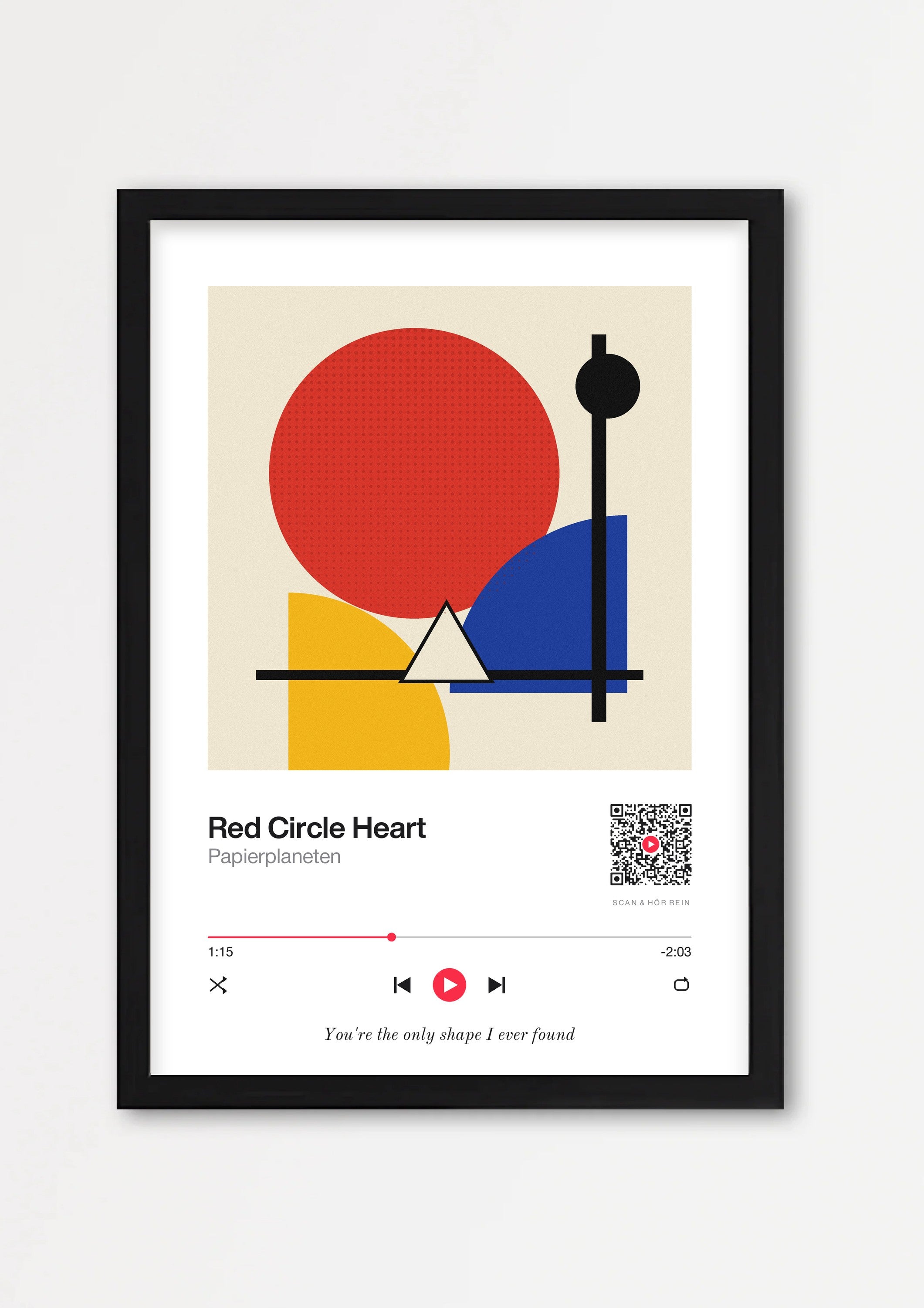 Song Player Poster 1 – Echtholzrahmen Schwarz