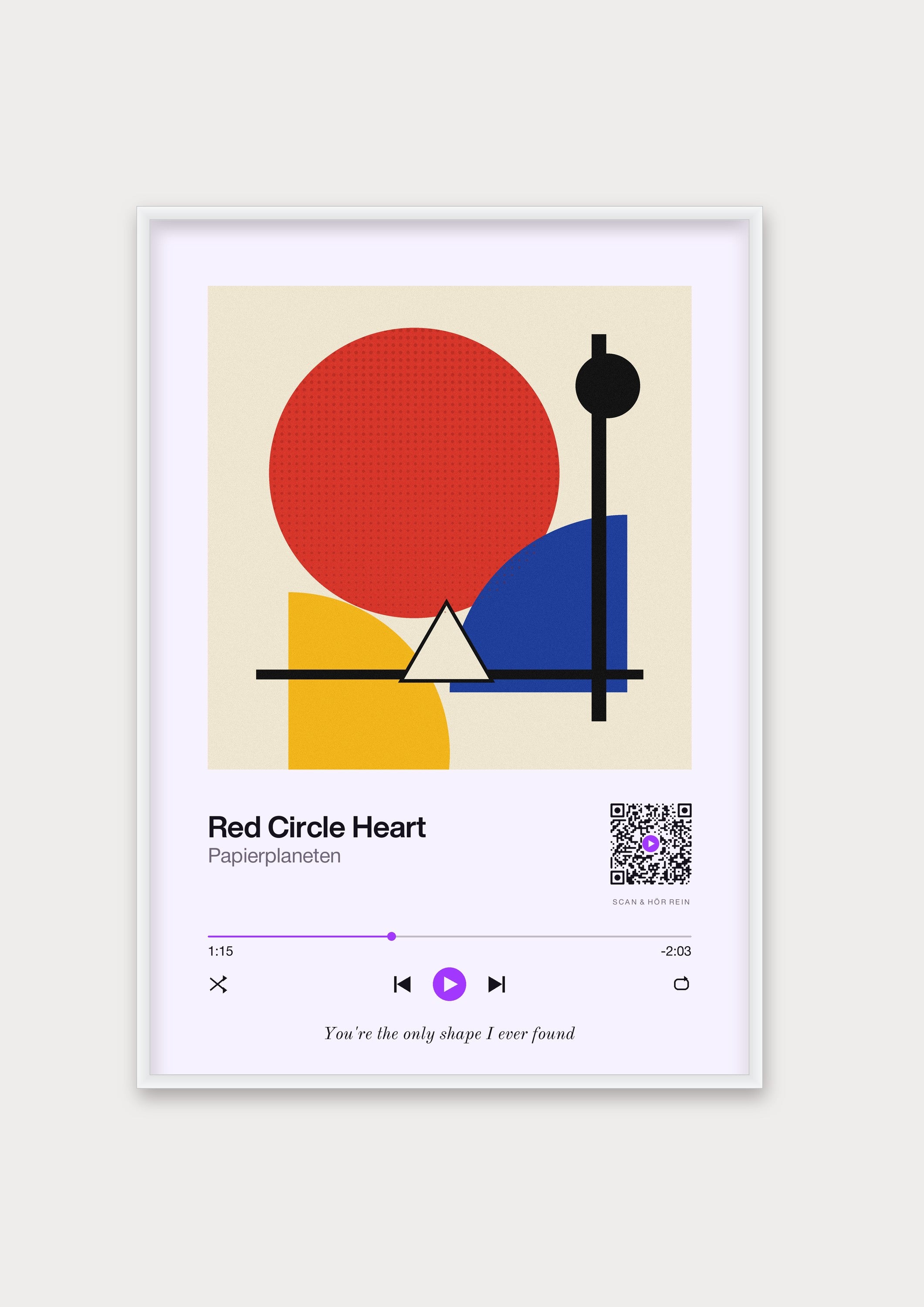 Song Player Poster 1 – Aluminiumrahmen Weiß