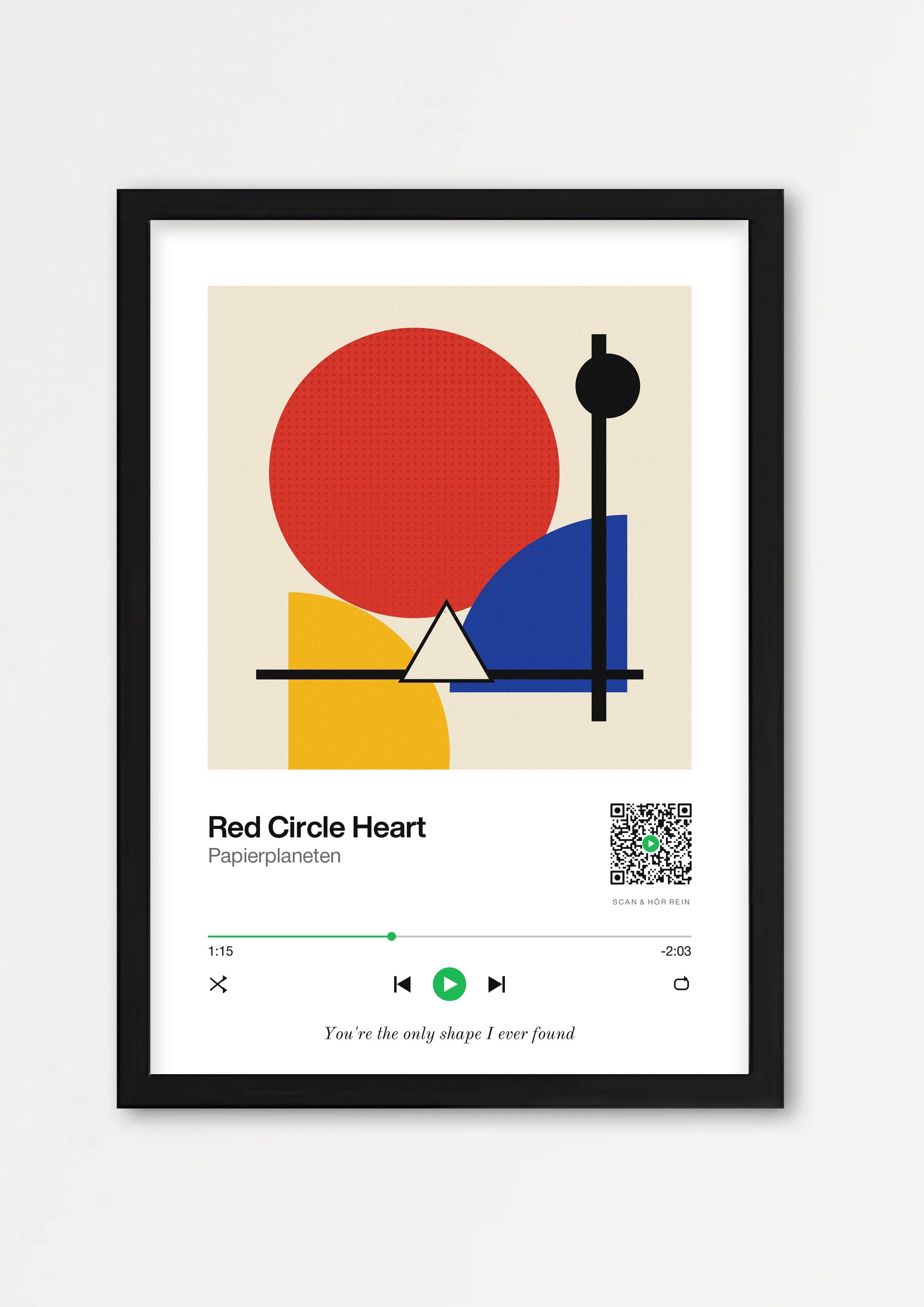Song Player Poster 1 – Echtholzrahmen Schwarz