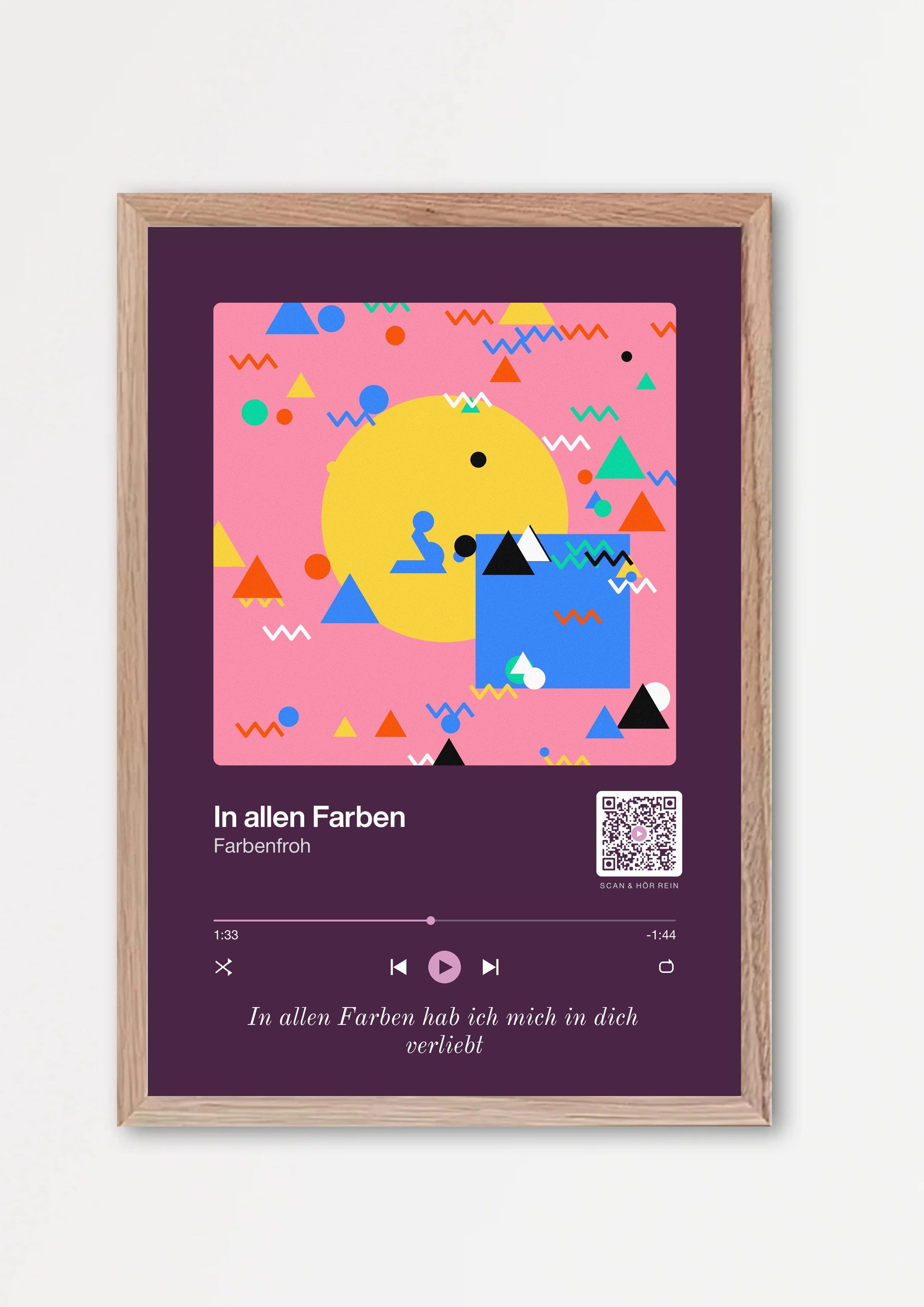 Song Player Poster 10 – Echtholzrahmen Natur