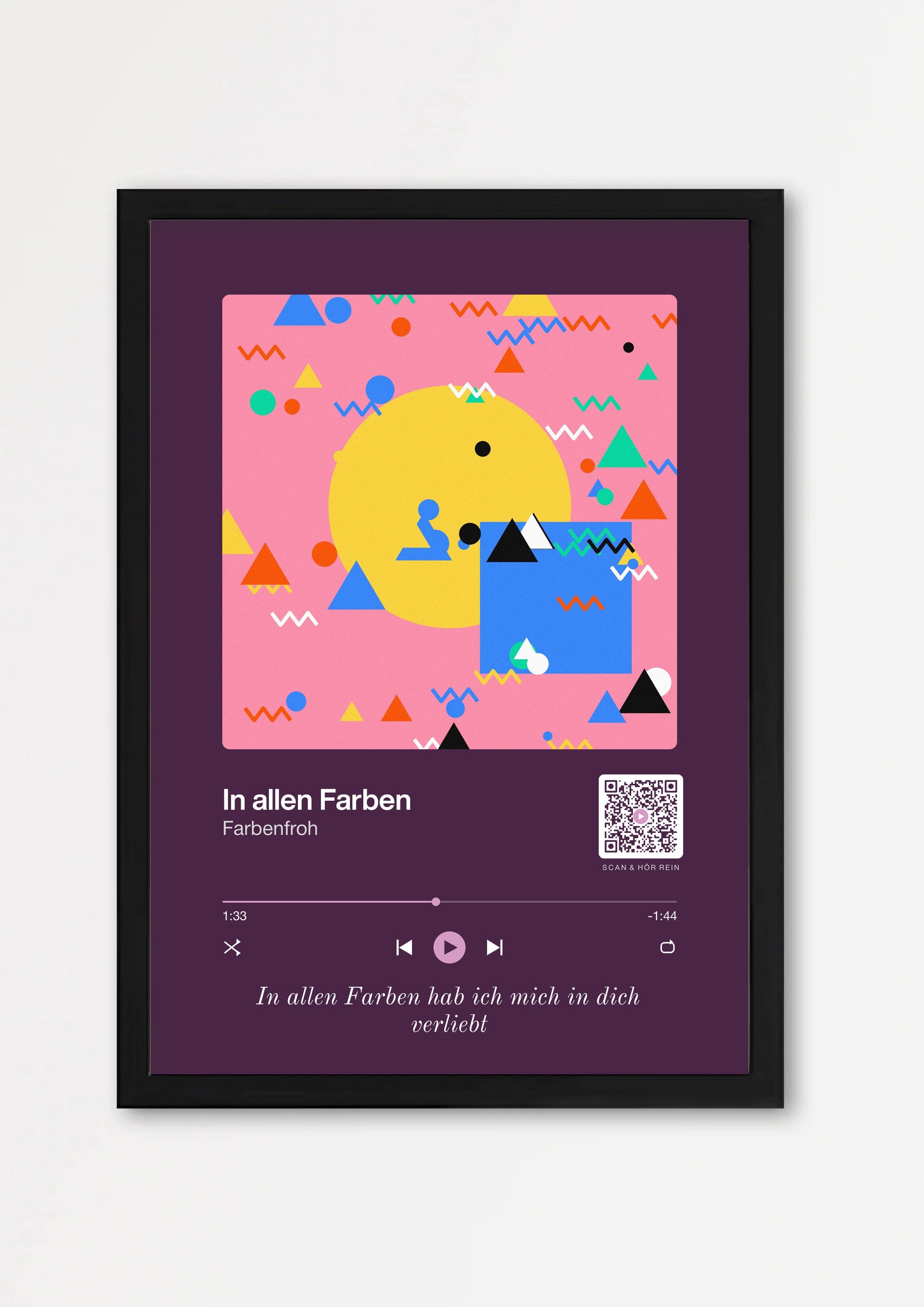 Song Player Poster 10 – Echtholzrahmen Schwarz