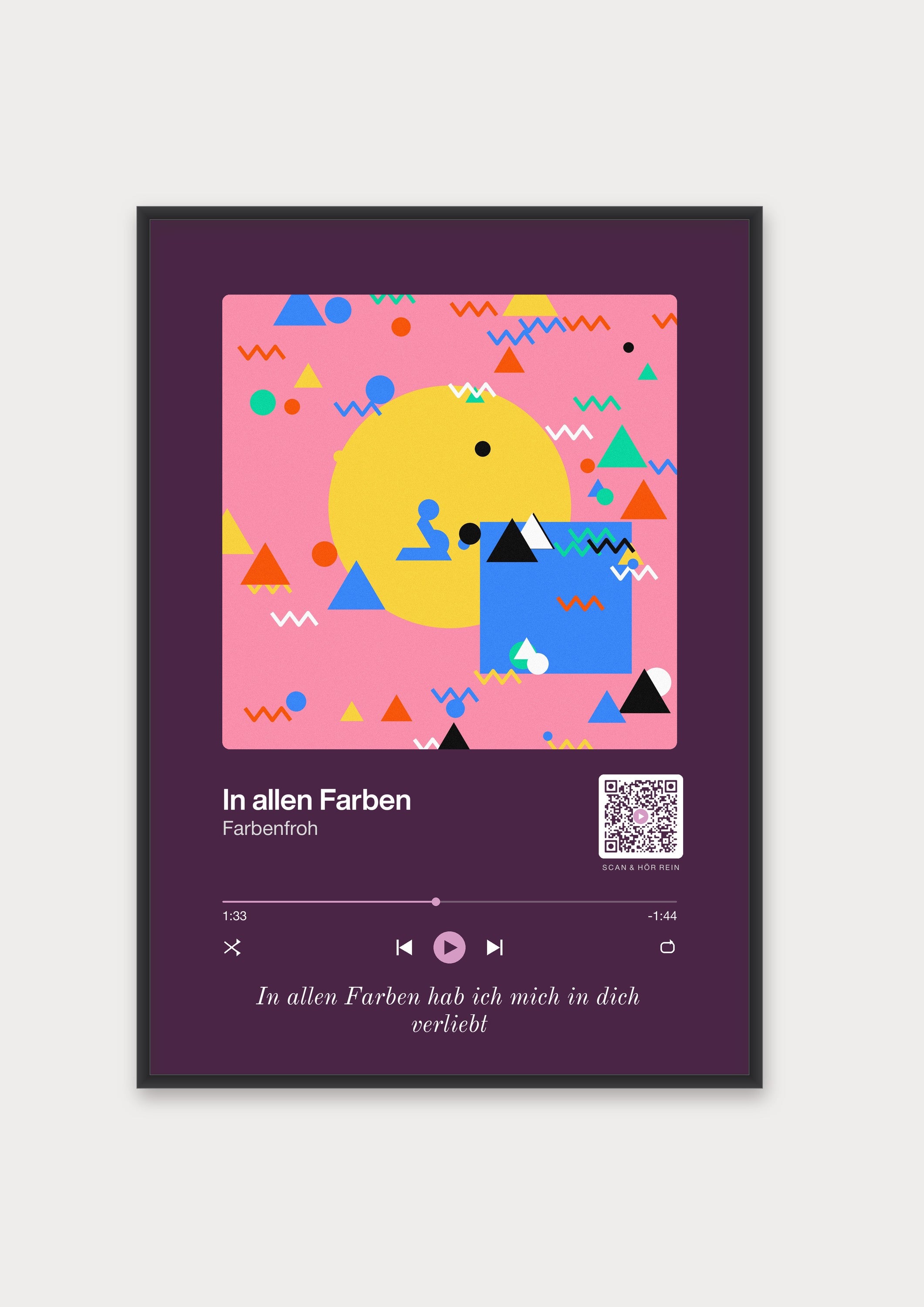Song Player Poster 10 – Aluminiumrahmen Schwarz