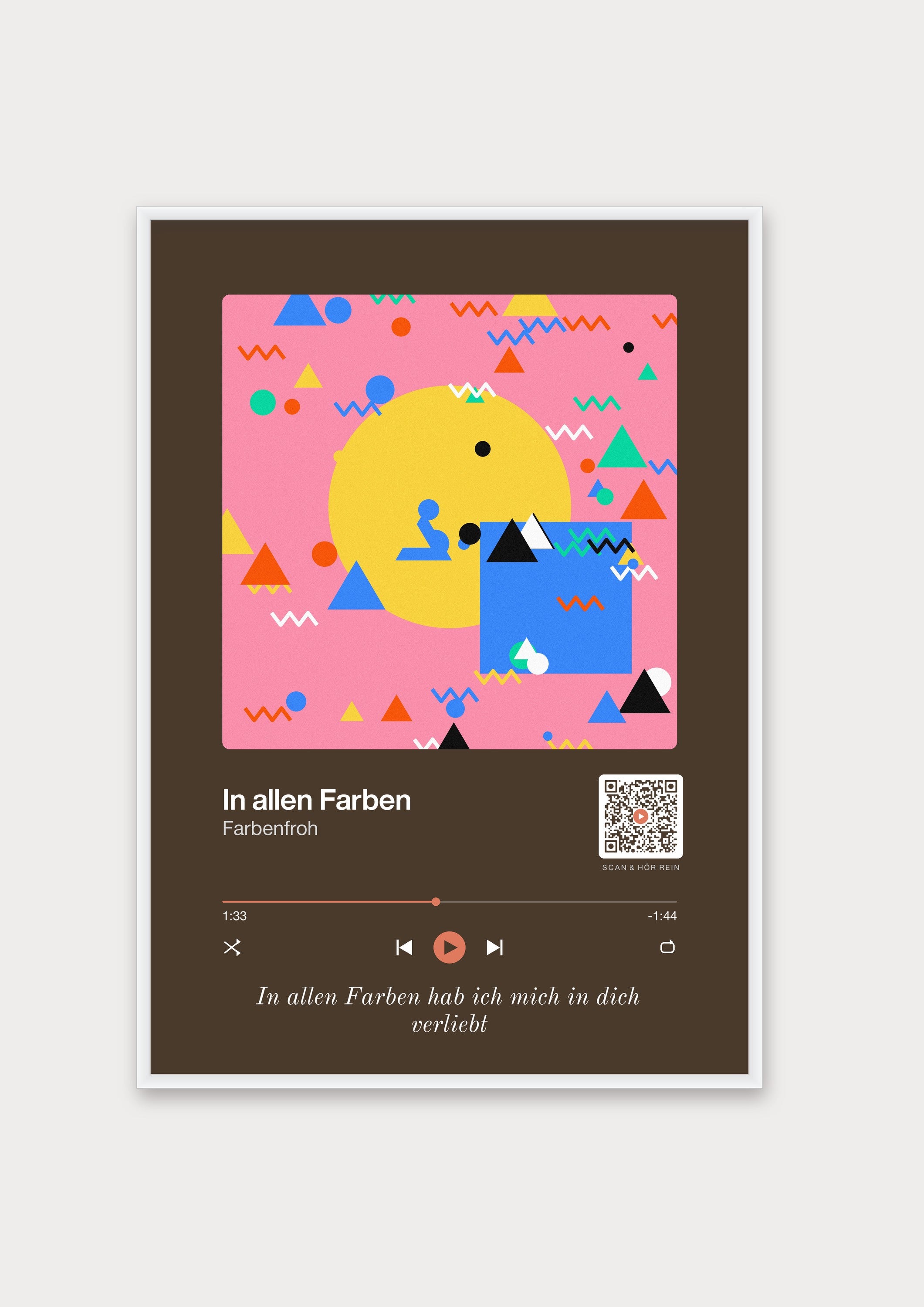 Song Player Poster 10 – Aluminiumrahmen Weiß