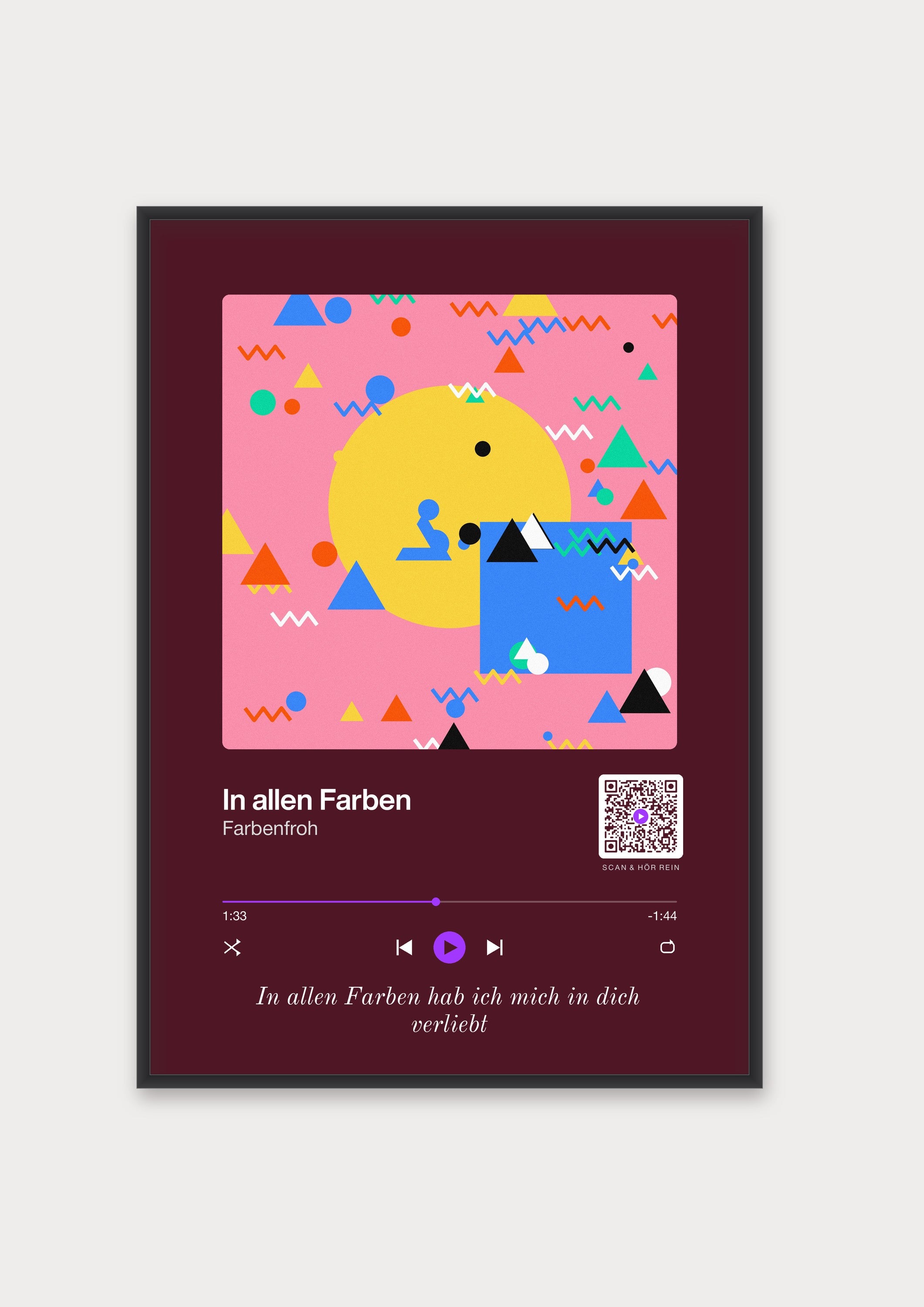 Song Player Poster 10 – Aluminiumrahmen Schwarz