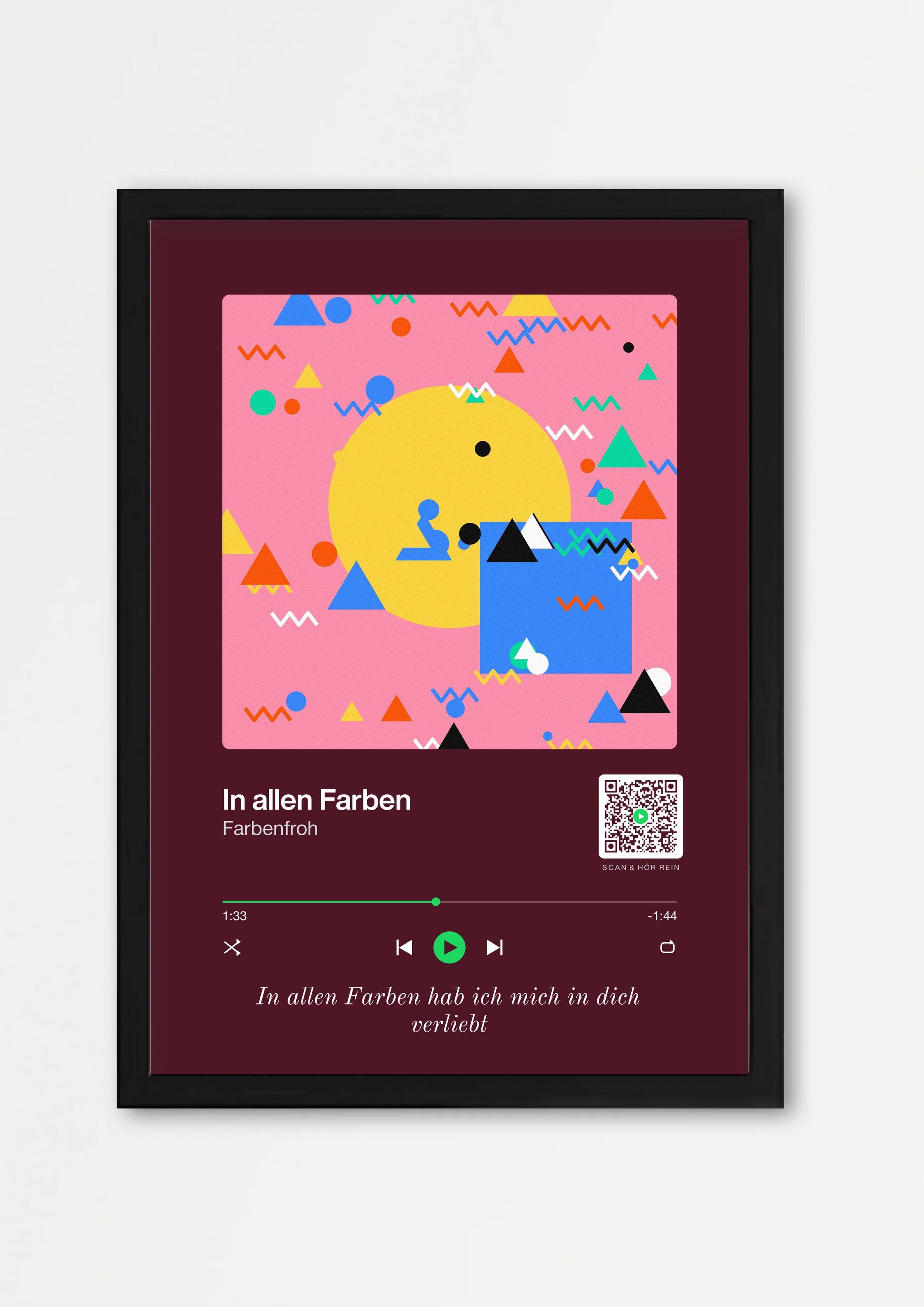 Song Player Poster 10 – Echtholzrahmen Schwarz