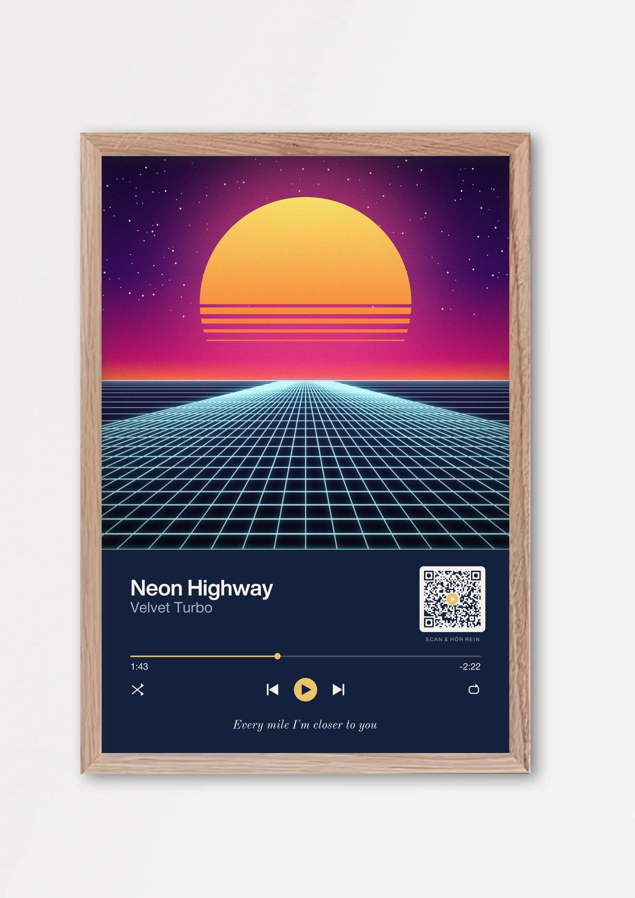Song Player Poster 2 – Echtholzrahmen Natur