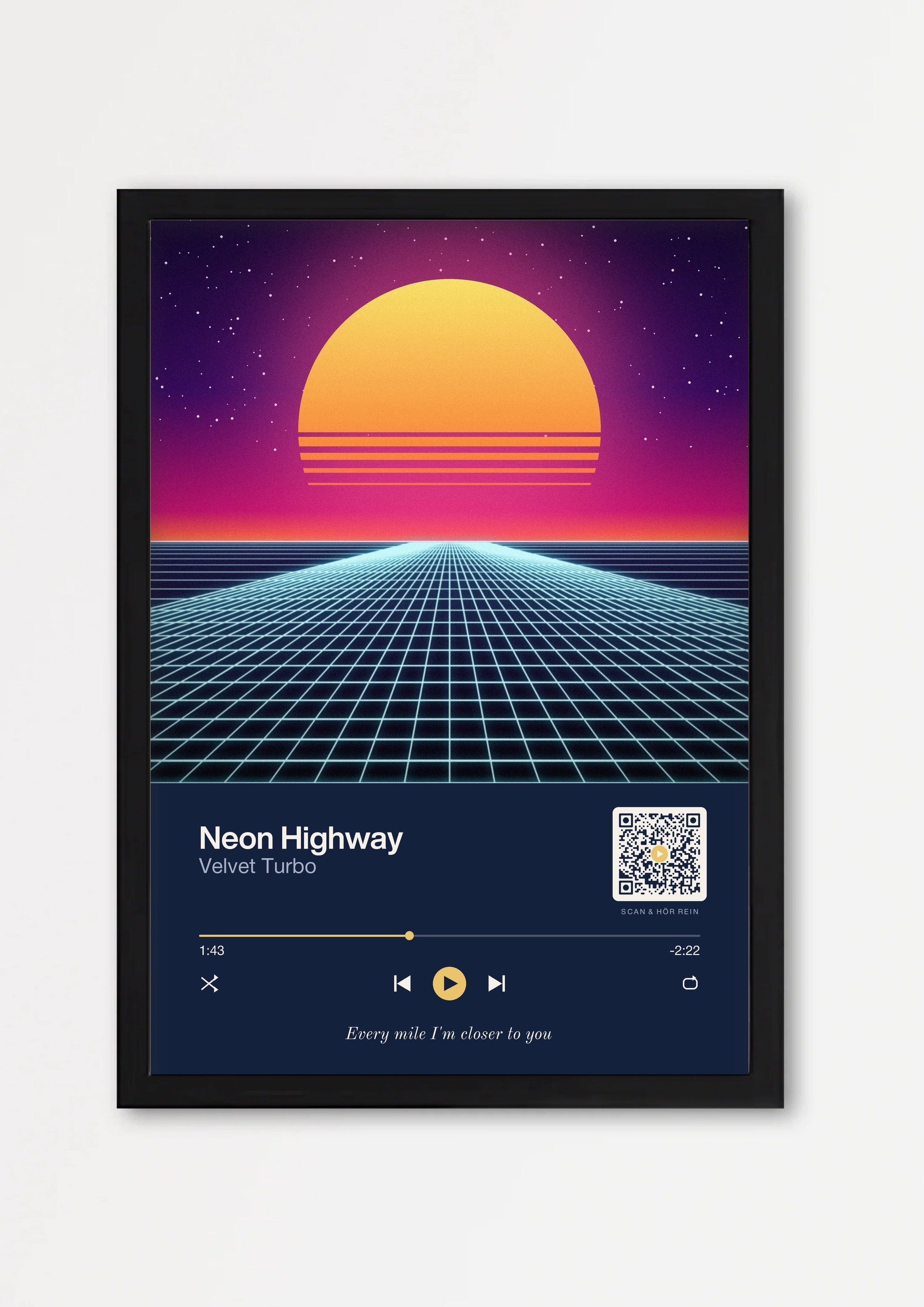 Song Player Poster 2 – Echtholzrahmen Schwarz