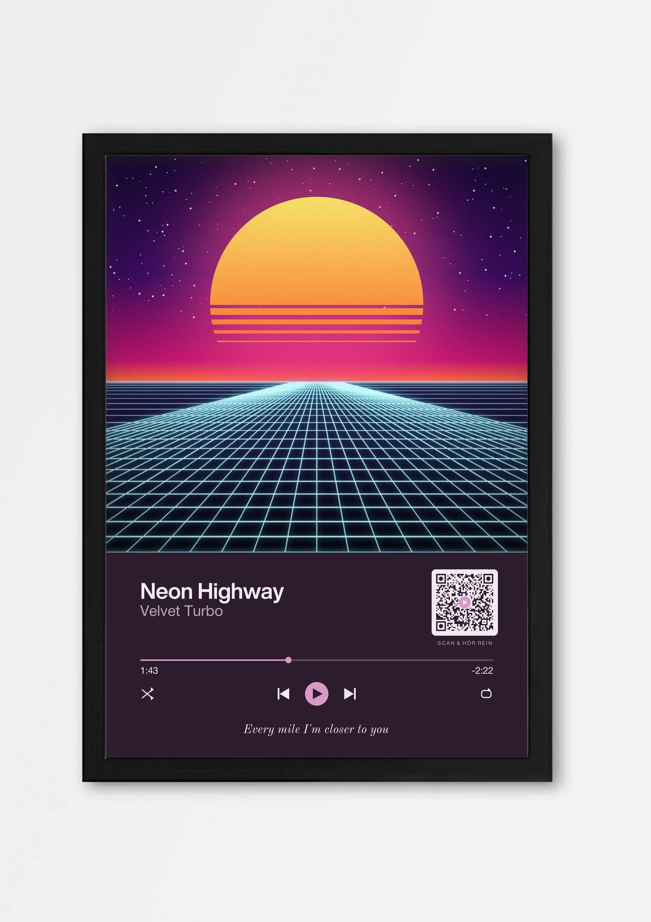 Song Player Poster 2 – Echtholzrahmen Schwarz