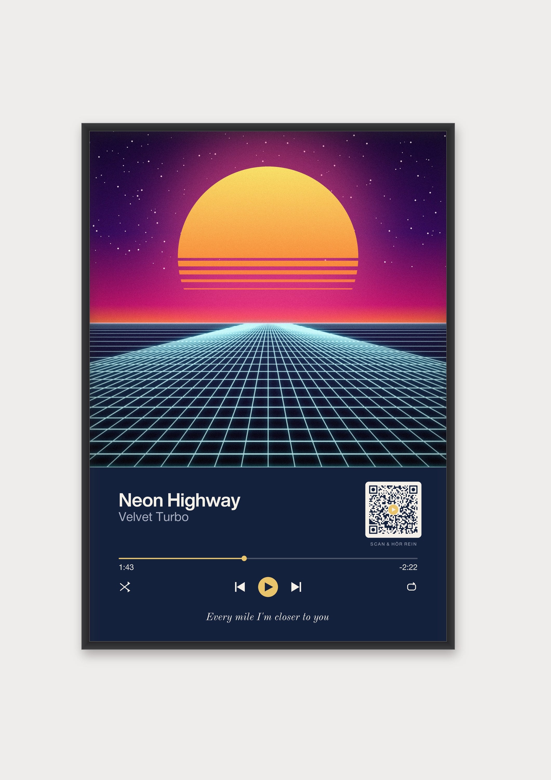 Song Player Poster 2 – Aluminiumrahmen Schwarz