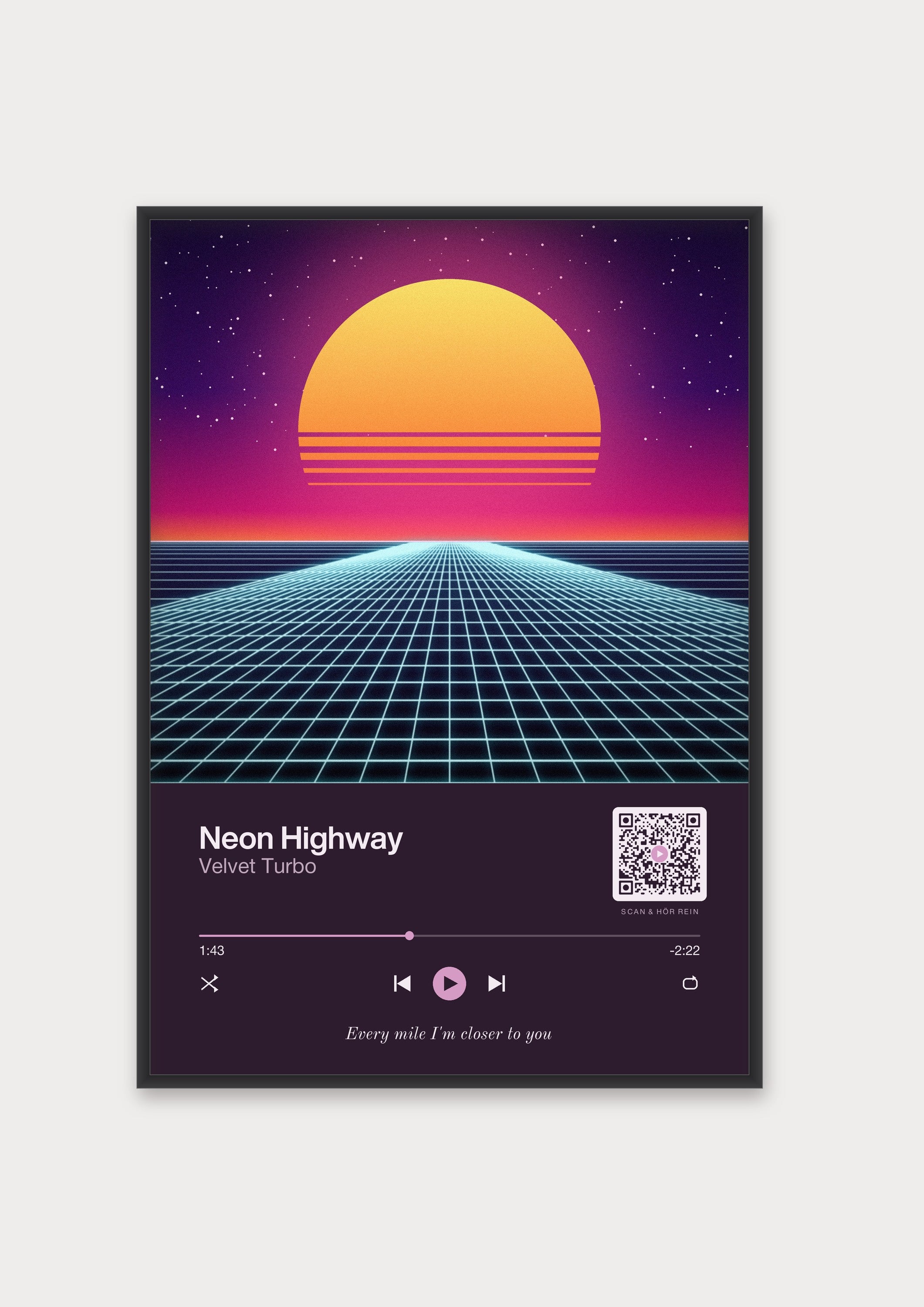 Song Player Poster 2 – Aluminiumrahmen Schwarz