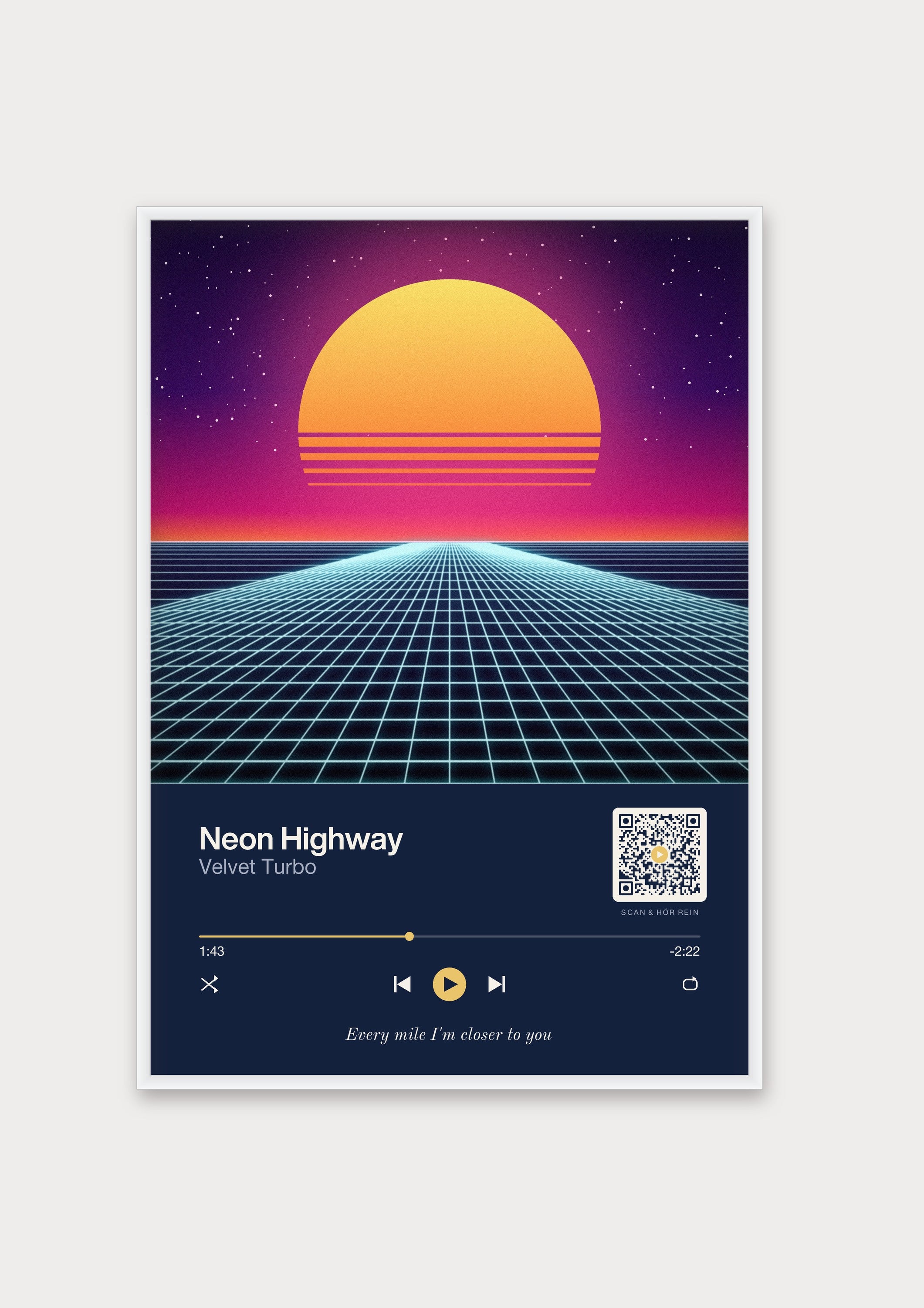 Song Player Poster 2 – Aluminiumrahmen Weiß