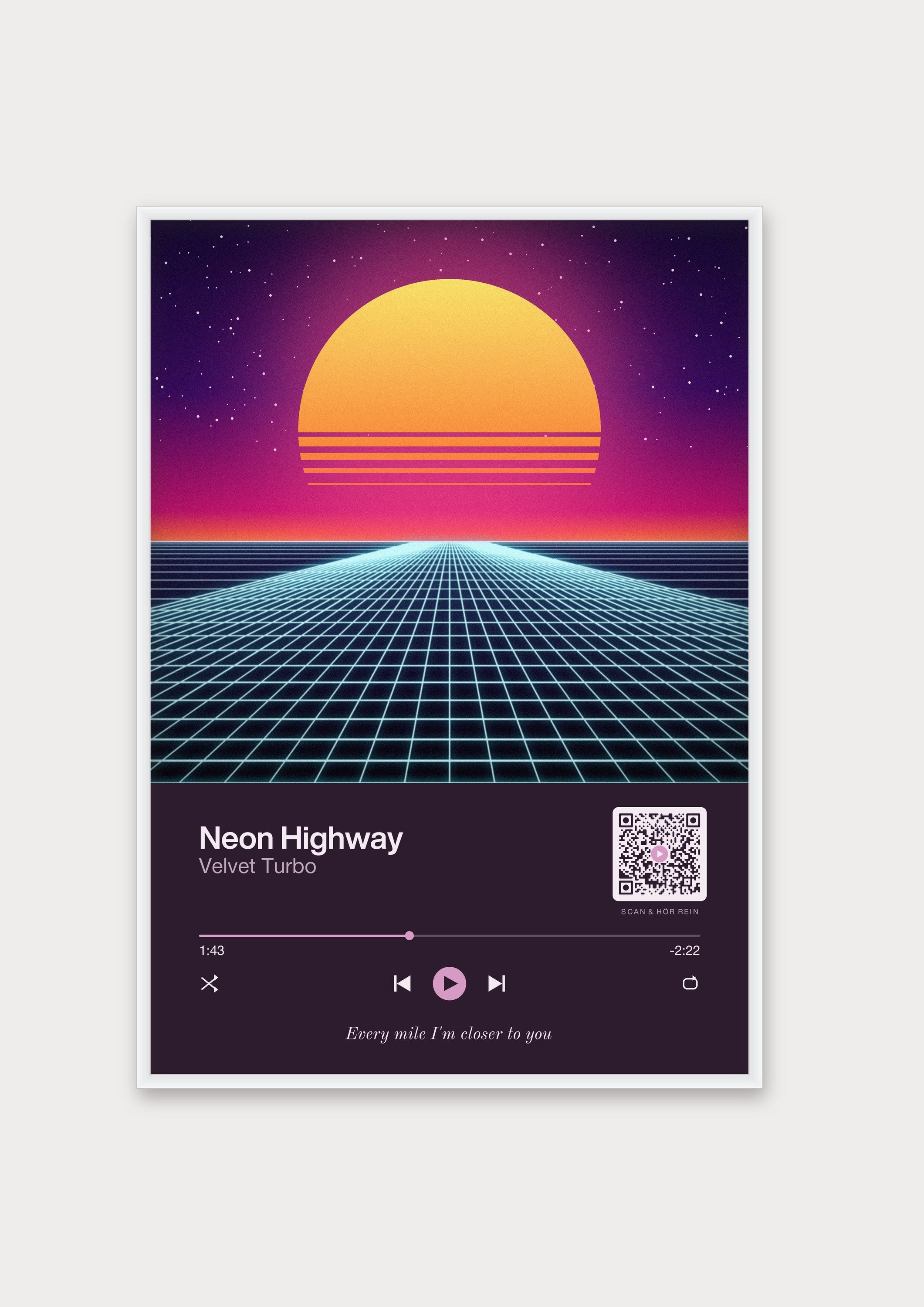 Song Player Poster 2 – Aluminiumrahmen Weiß