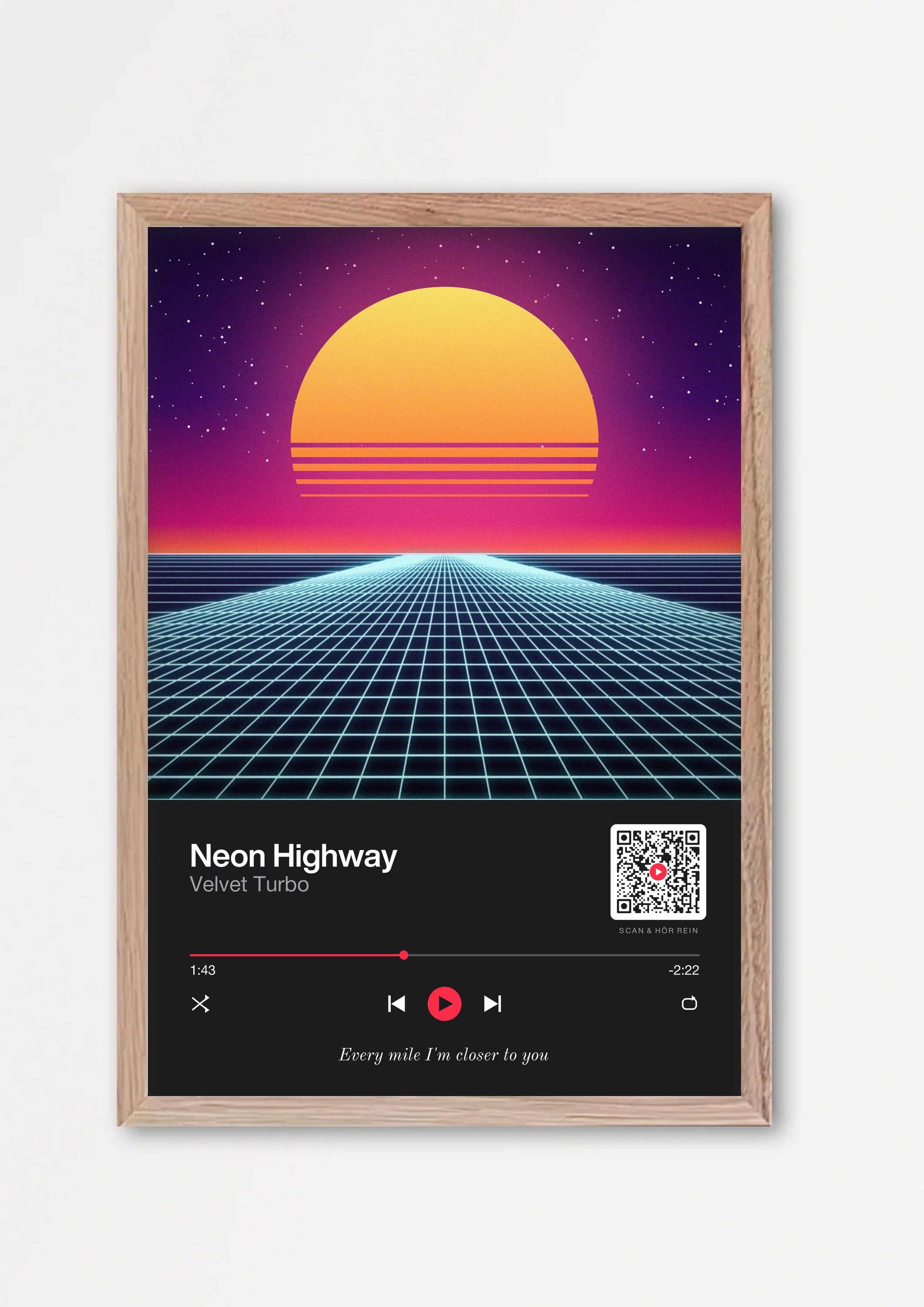 Song Player Poster 2 – Echtholzrahmen Natur