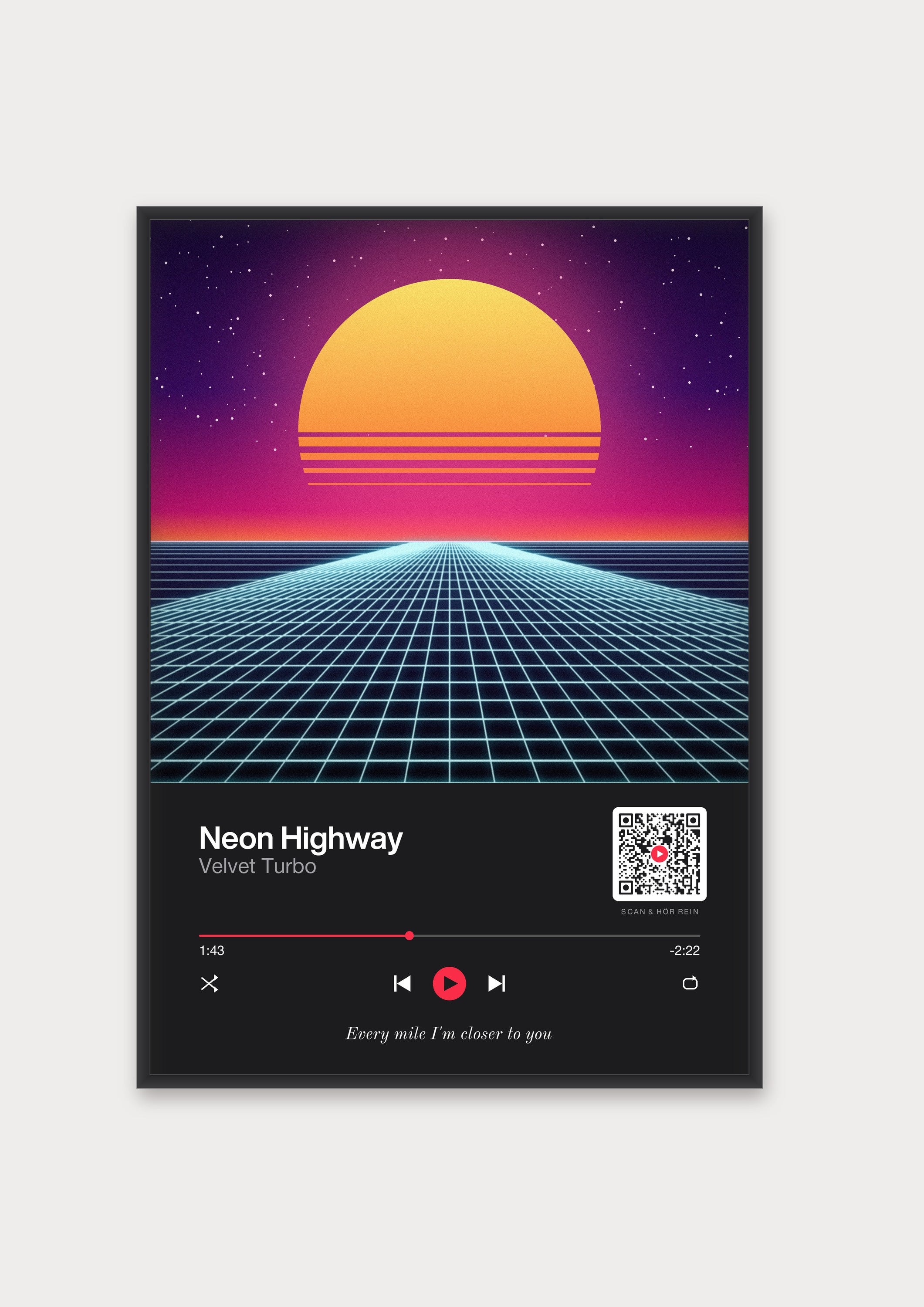Song Player Poster 2 – Aluminiumrahmen Schwarz