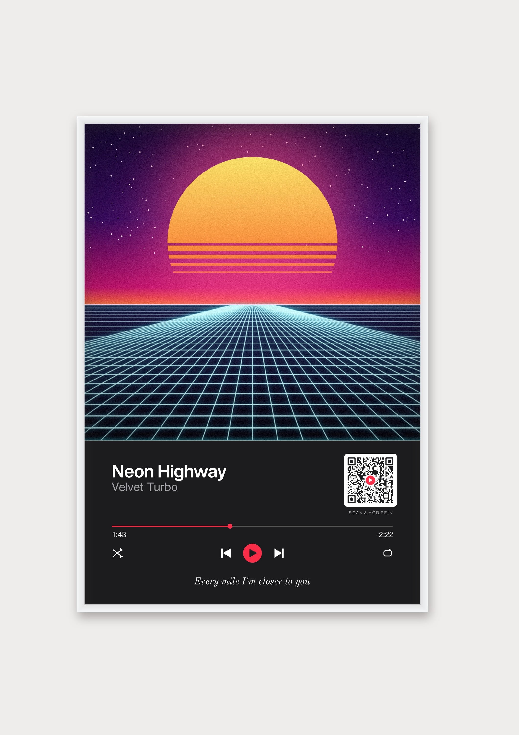 Song Player Poster 2 – Aluminiumrahmen Weiß