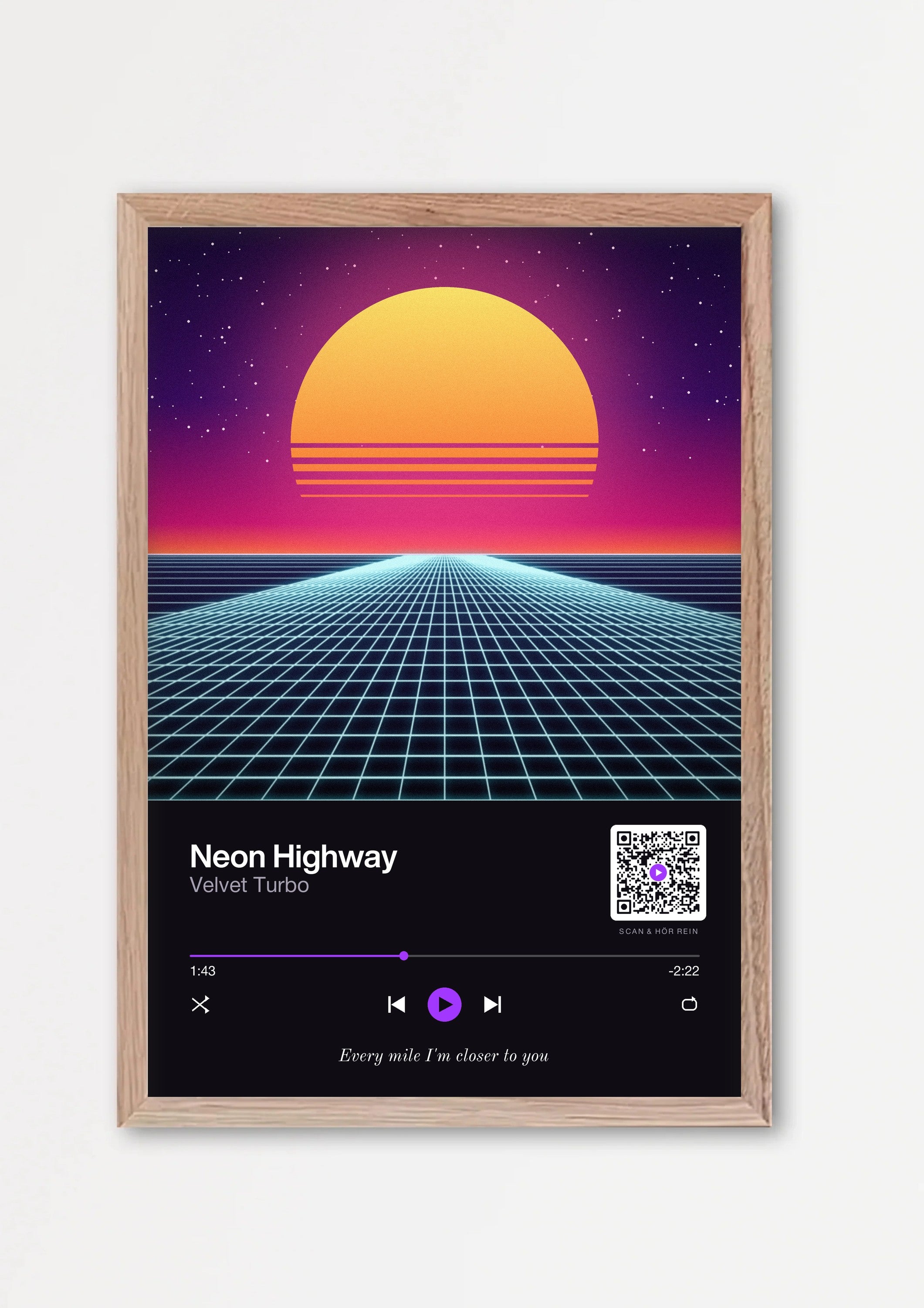 Song Player Poster 2 – Echtholzrahmen Natur
