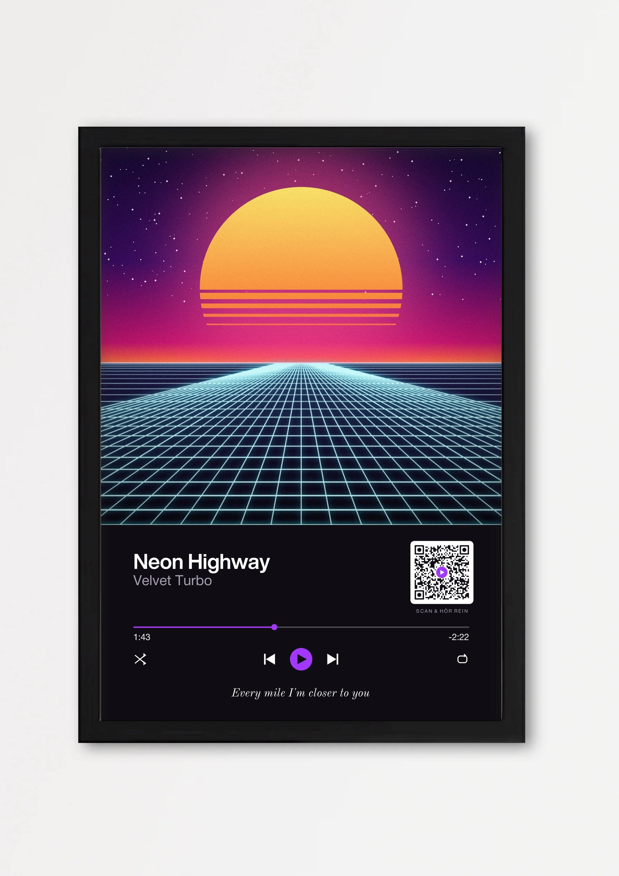 Song Player Poster 2 – Echtholzrahmen Schwarz