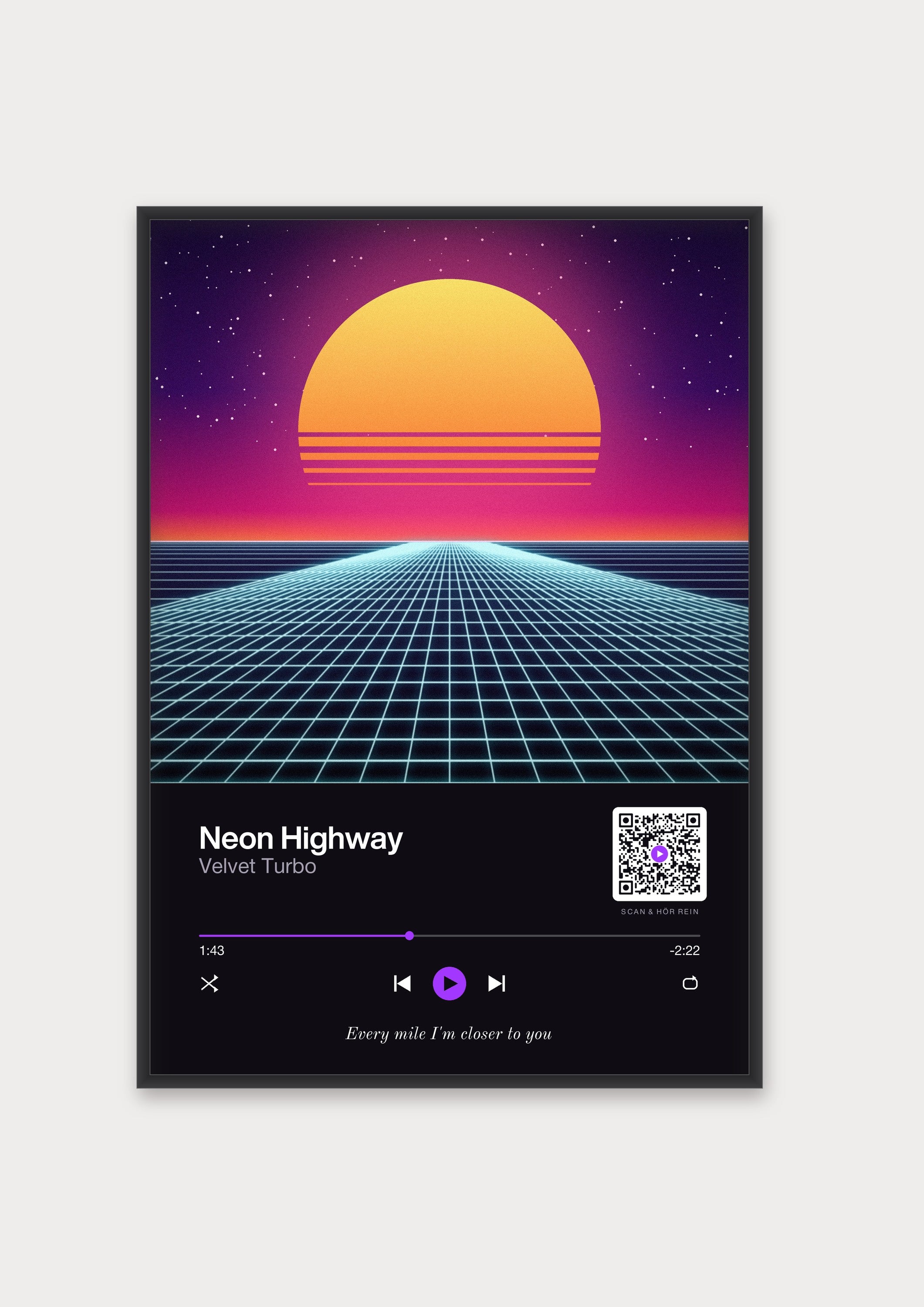 Song Player Poster 2 – Aluminiumrahmen Schwarz