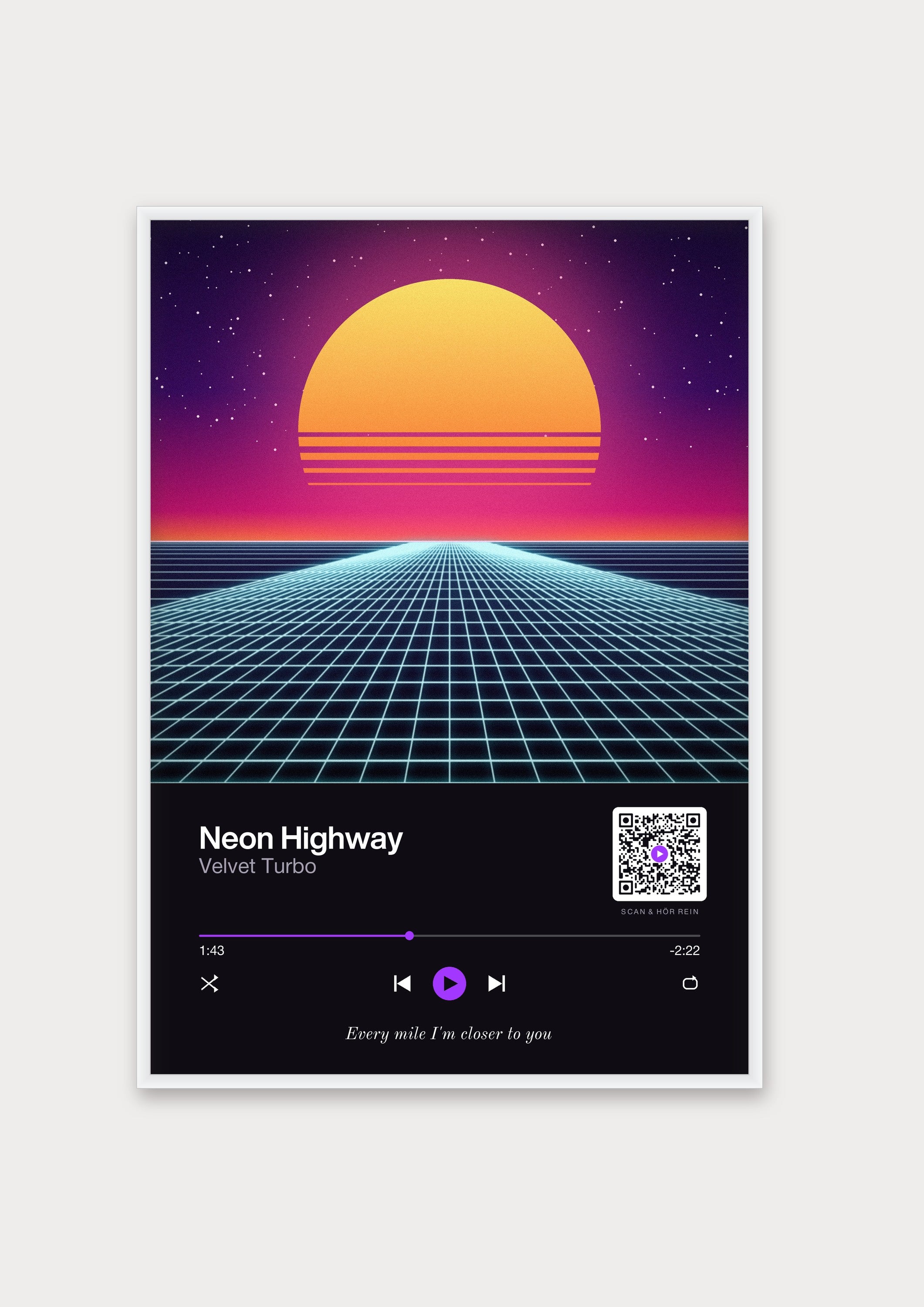 Song Player Poster 2 – Aluminiumrahmen Weiß