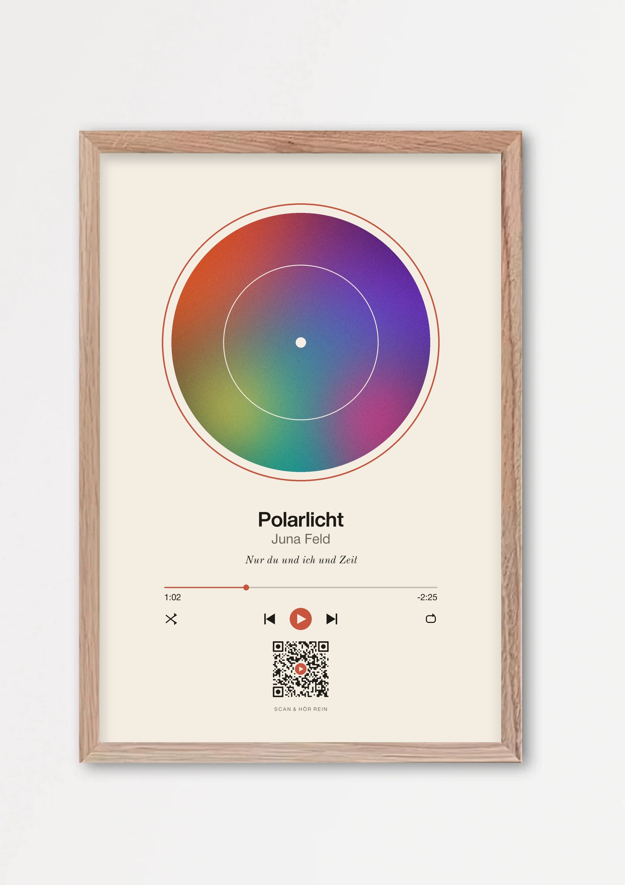 Song Player Poster 3 – Echtholzrahmen Natur