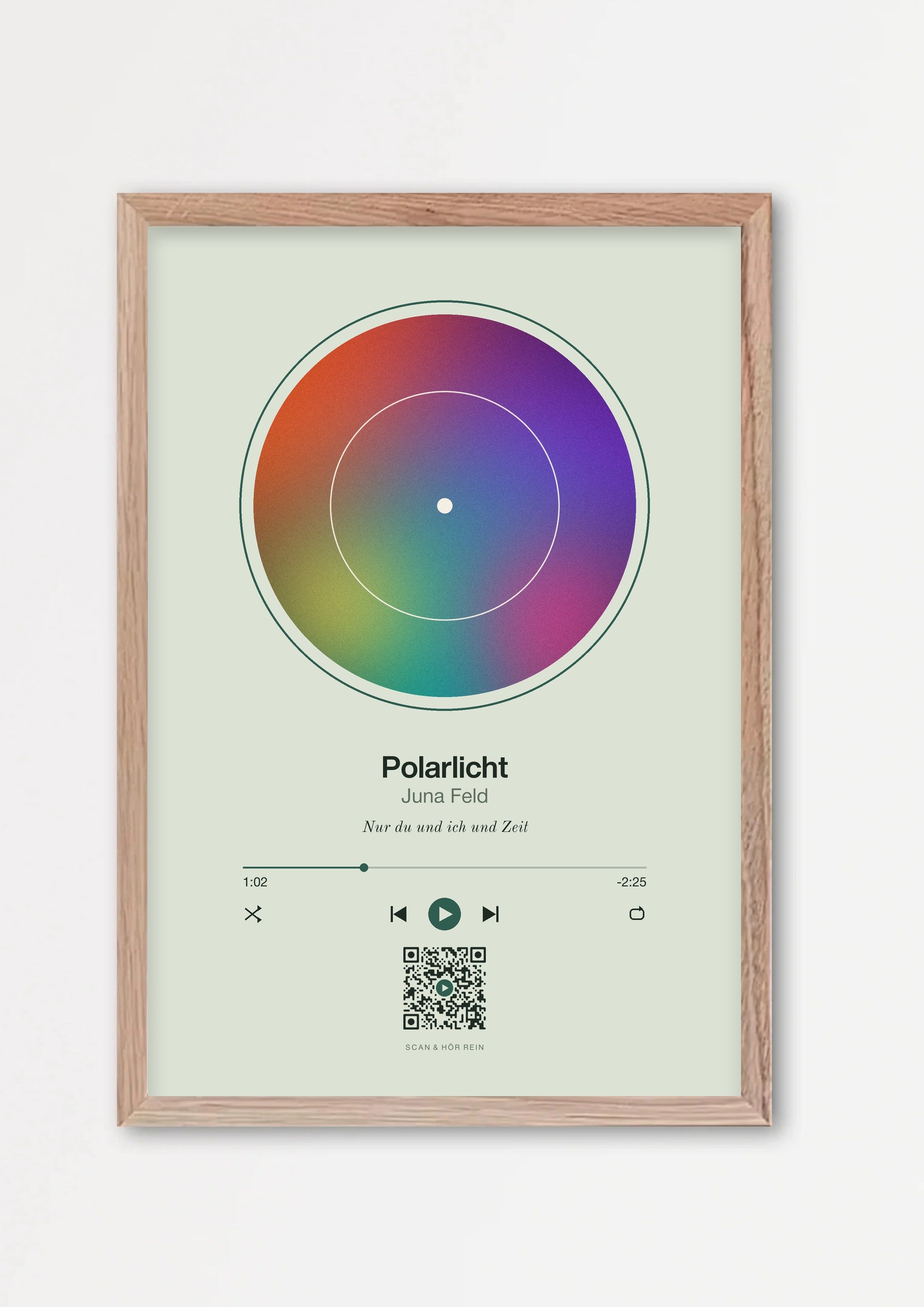 Song Player Poster 3 – Echtholzrahmen Natur
