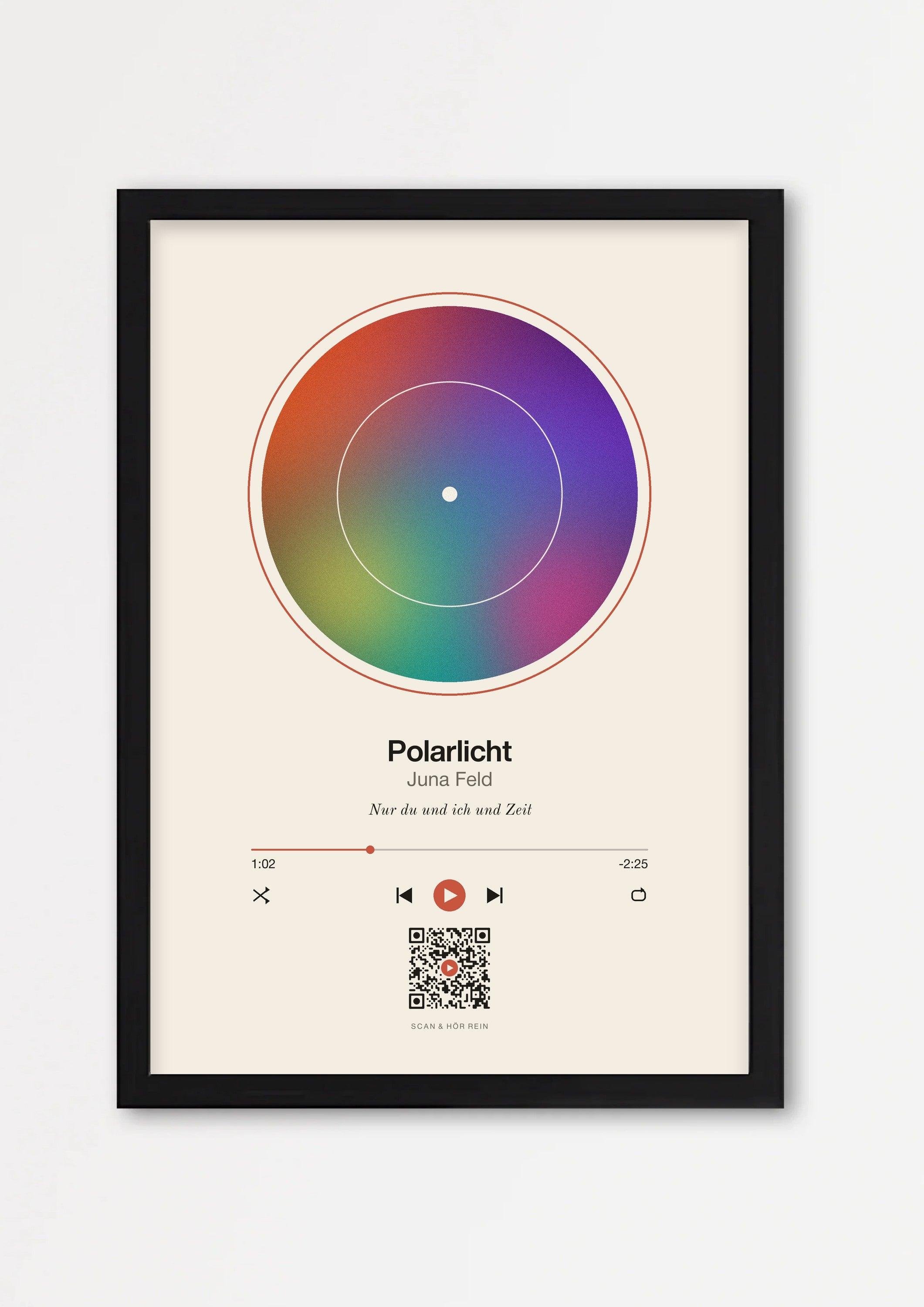 Song Player Poster 3 – Echtholzrahmen Schwarz