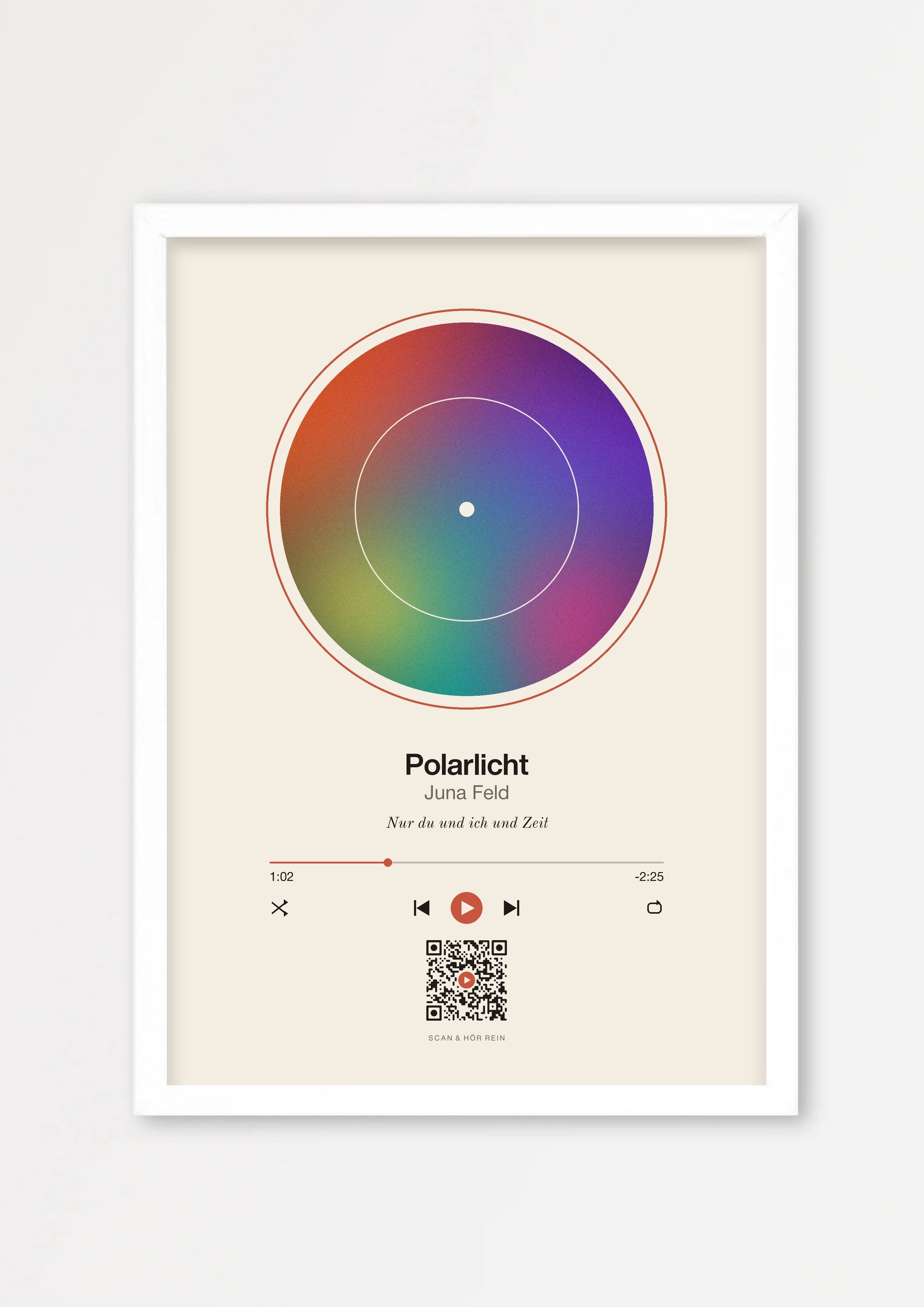 Song Player Poster 3 – Echtholzrahmen Weiß