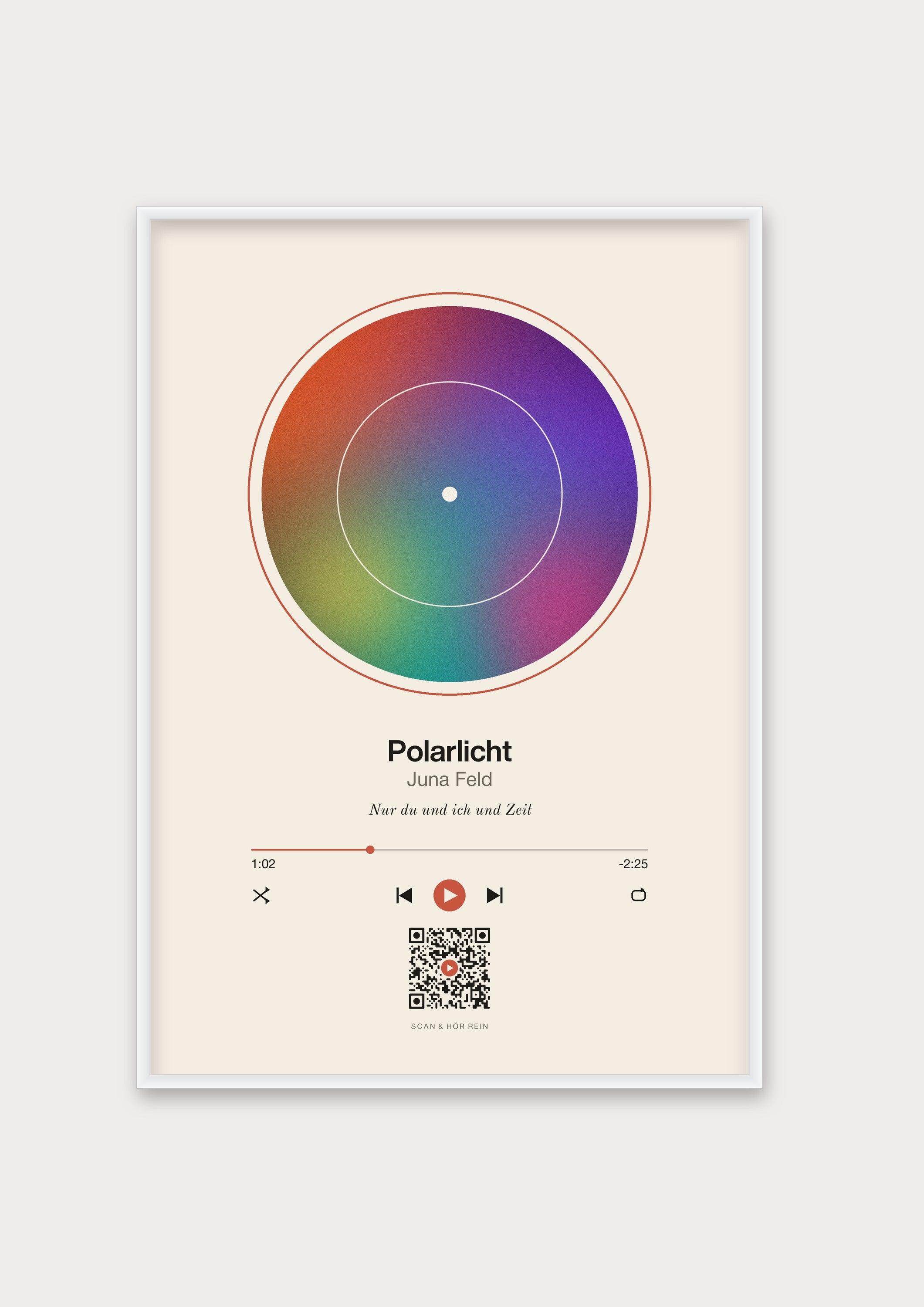 Song Player Poster 3 – Aluminiumrahmen Weiß