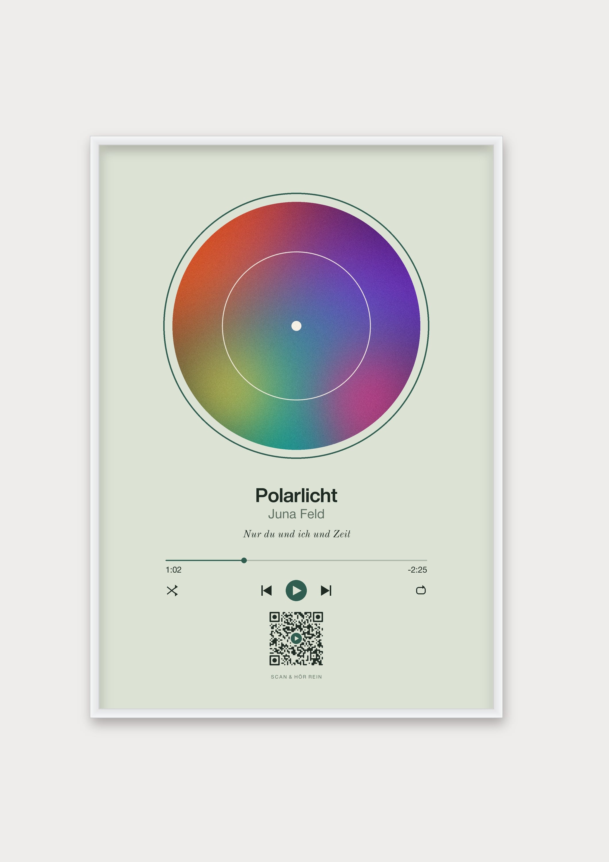 Song Player Poster 3 – Aluminiumrahmen Weiß
