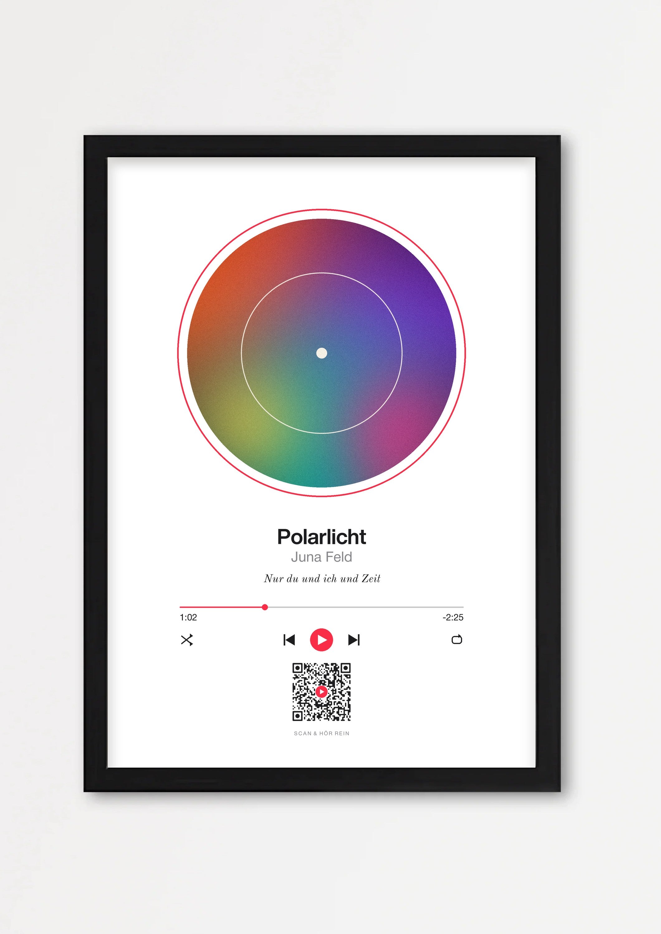 Song Player Poster 3 – Echtholzrahmen Schwarz