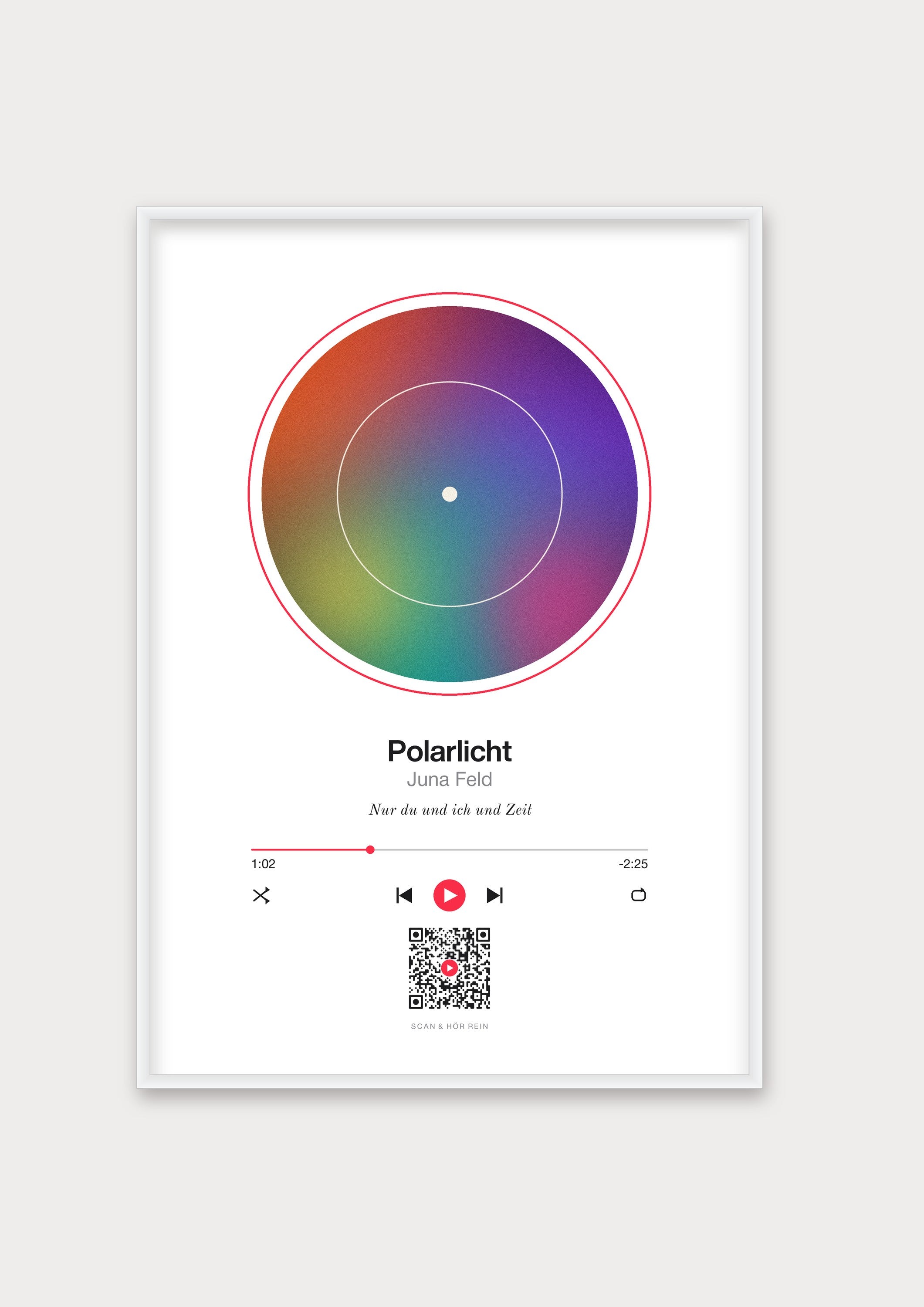 Song Player Poster 3 – Aluminiumrahmen Weiß