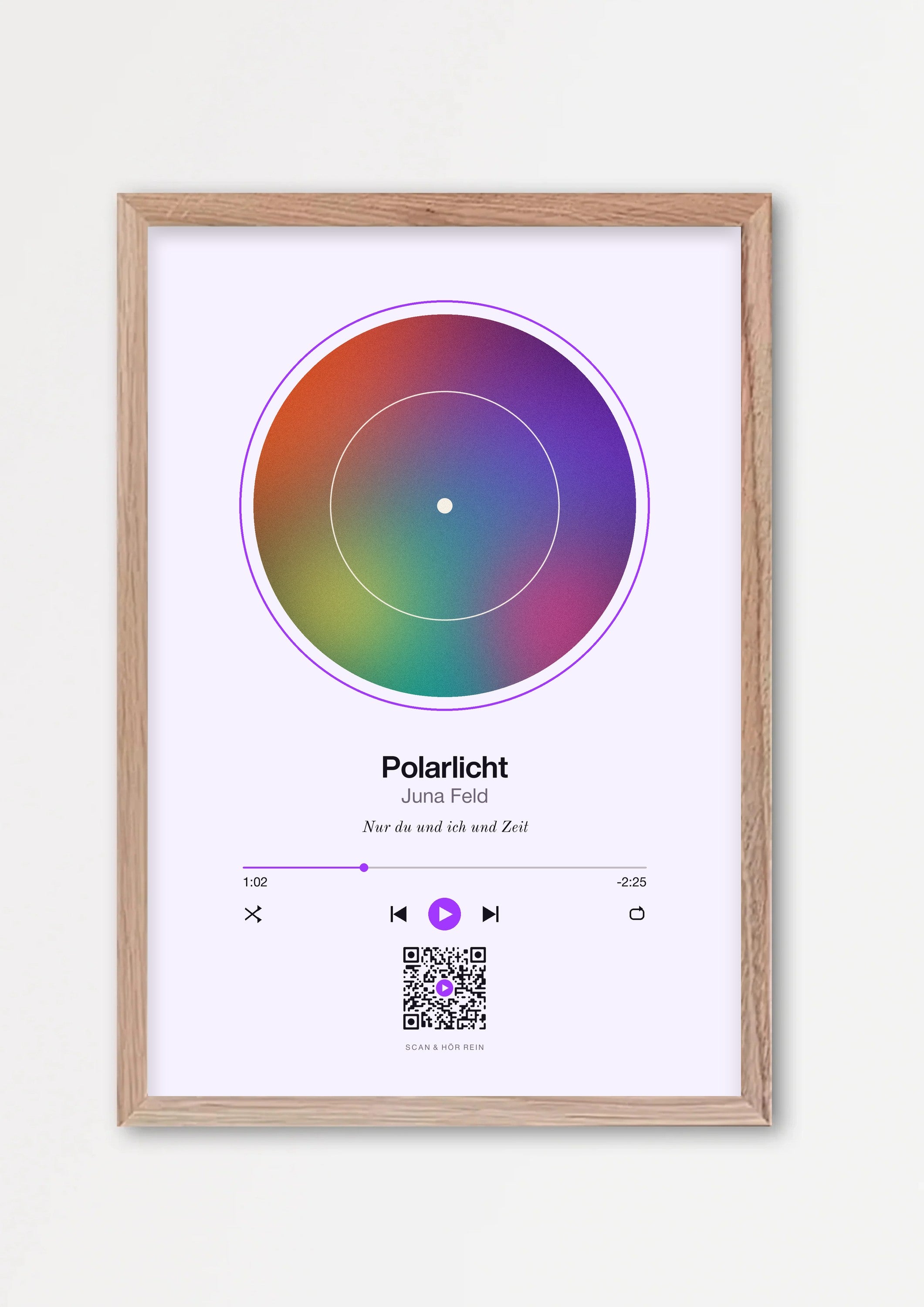 Song Player Poster 3 – Echtholzrahmen Natur