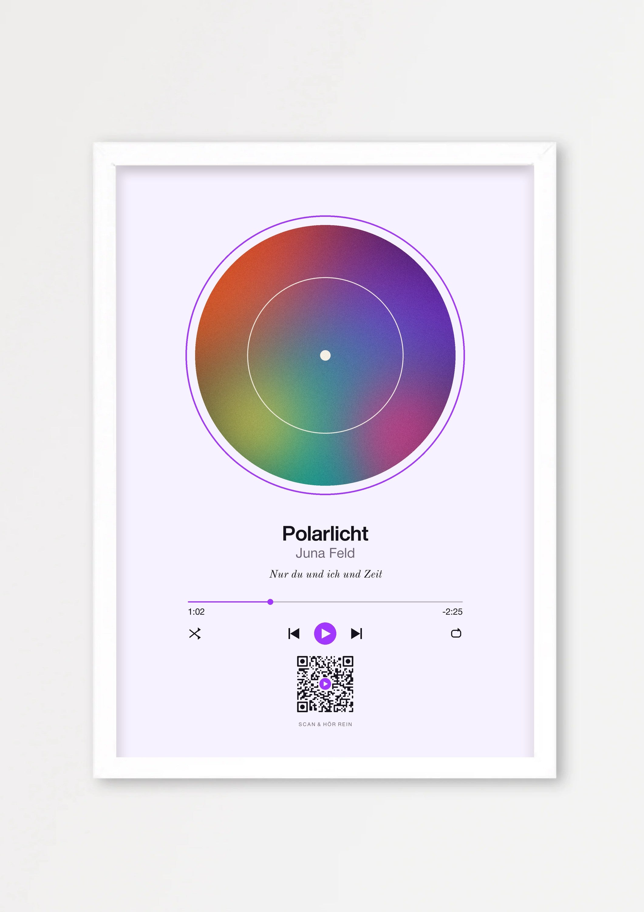 Song Player Poster 3 – Echtholzrahmen Weiß