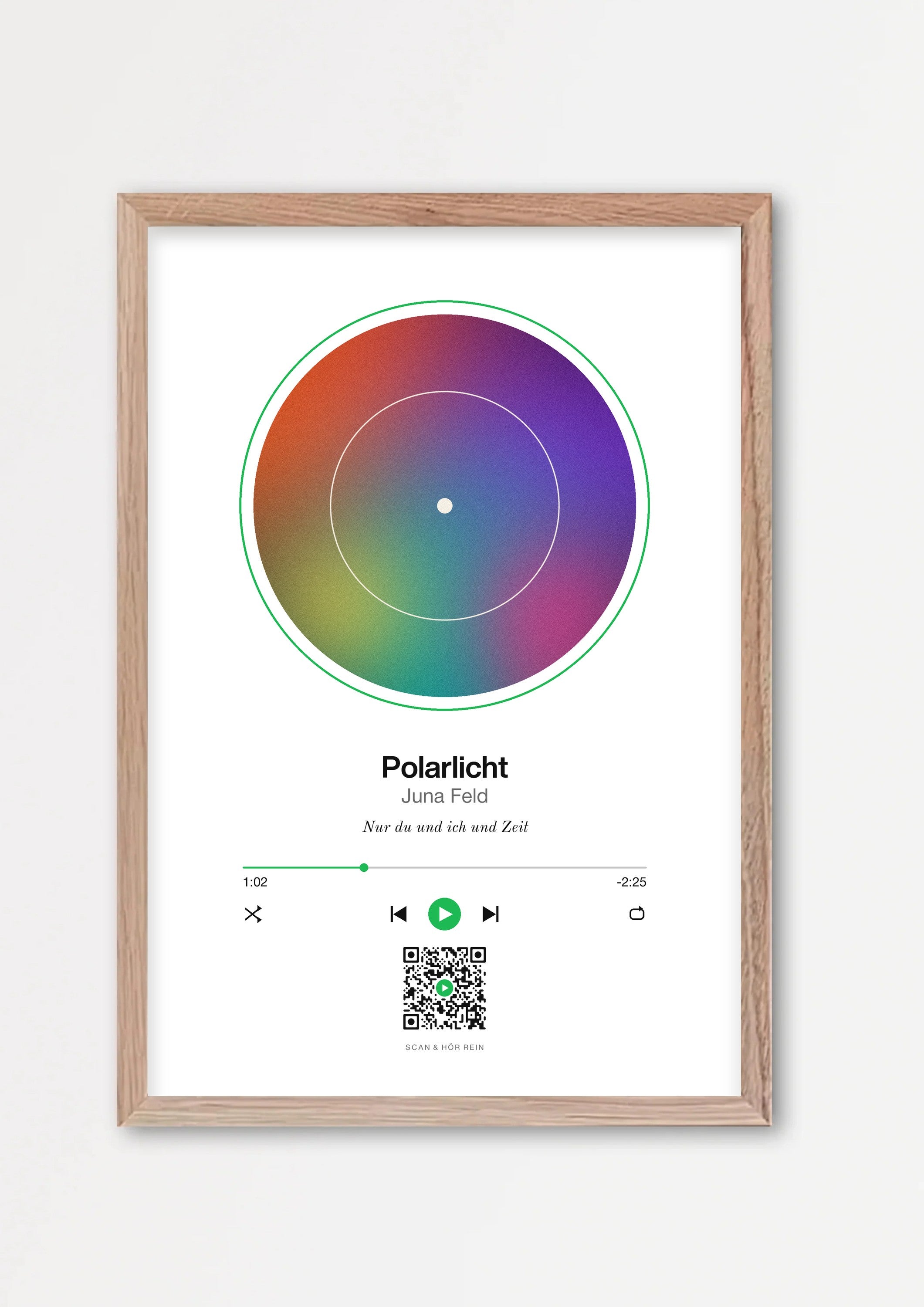 Song Player Poster 3 – Echtholzrahmen Natur