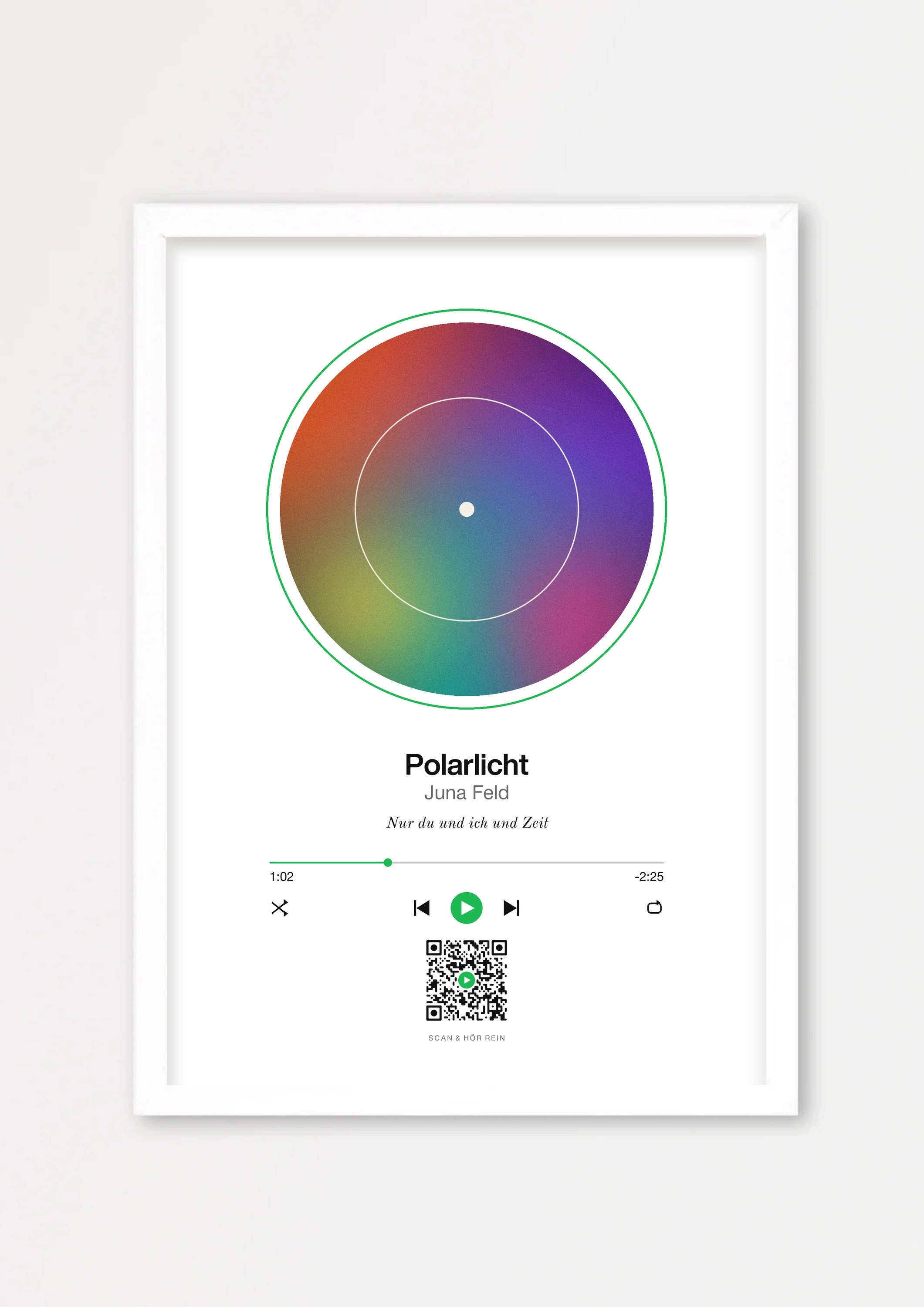 Song Player Poster 3 – Echtholzrahmen Weiß