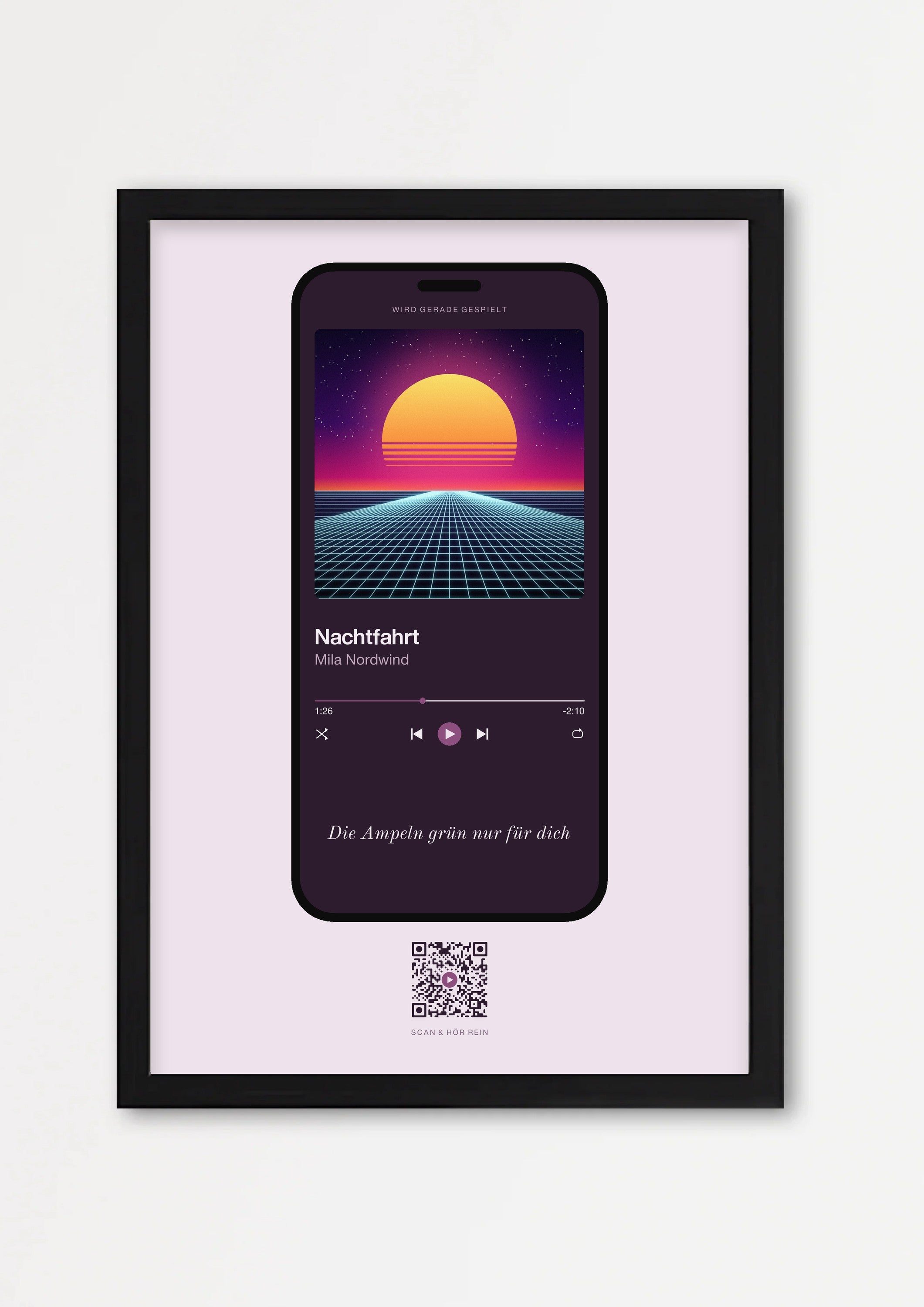 Song Player Poster 4 – Echtholzrahmen Schwarz