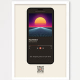 Song Player Poster 4 – Echtholzrahmen Weiß