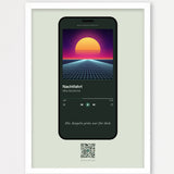 Song Player Poster 4 – Echtholzrahmen Weiß